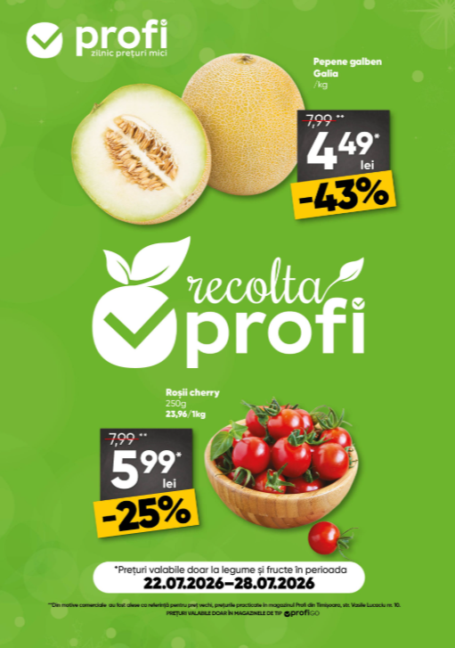 Brosura PROFI Go Fresh Magazine valabilă de la miercuri 22.07.2026 până la marți 28.07.2026