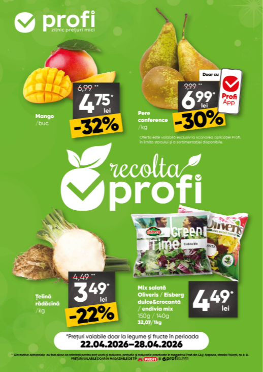 Brosura PROFI Super Fresh Magazine valabilă de la miercuri 22.04.2026 până la marți 28.04.2026