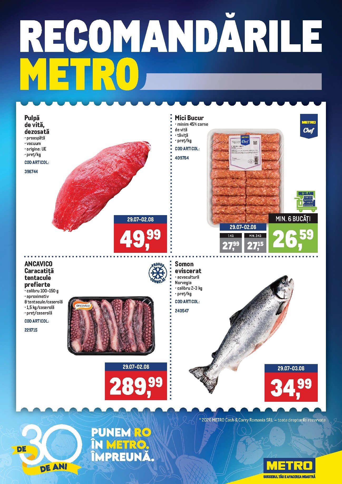 Brosura Metro - Recomandările valabilă de la luni 27.07.2026 până la duminică 02.08.2026