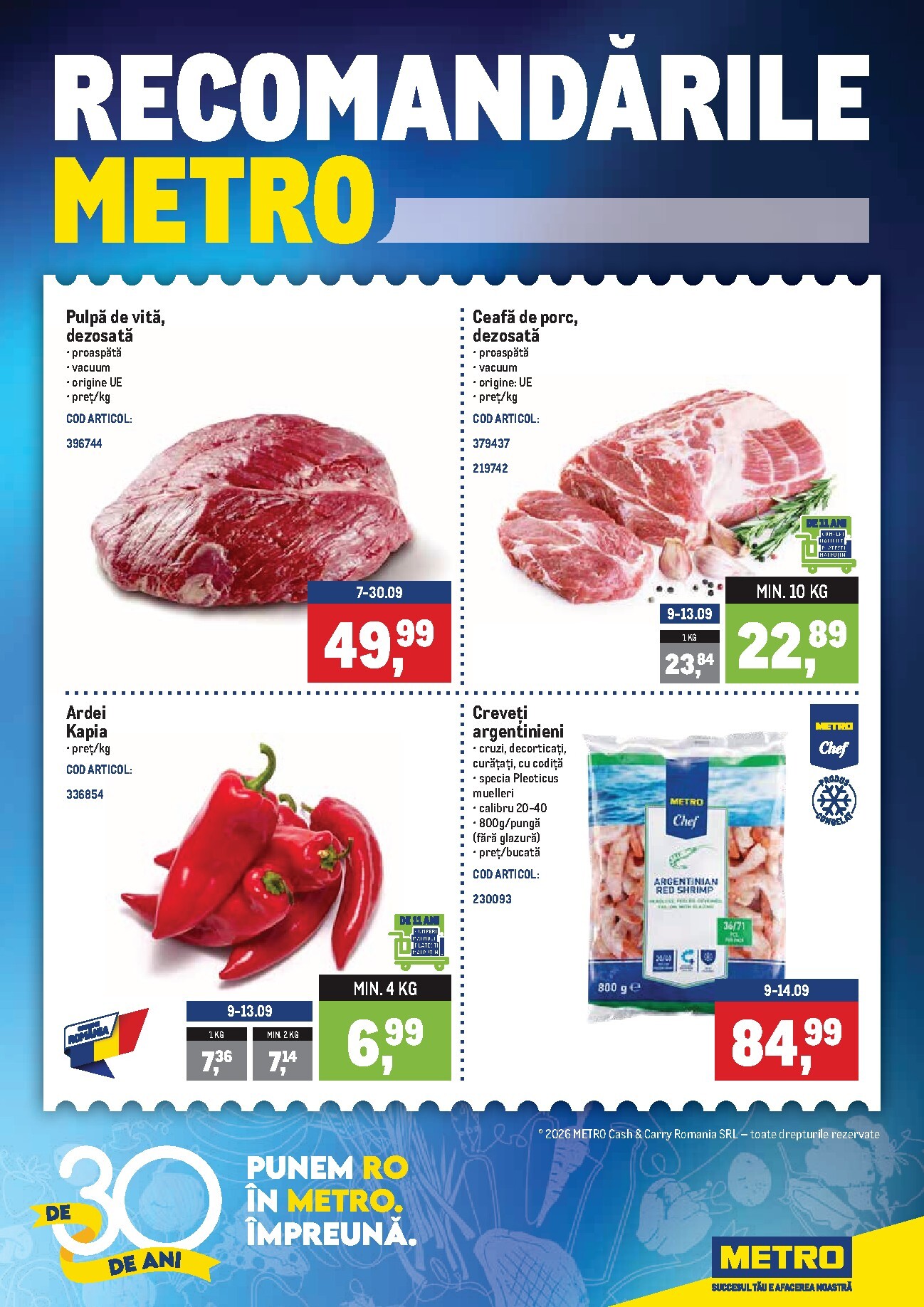Brosura Metro - Recomandari valabilă de la luni 07.09.2026 până la duminică 13.09.2026