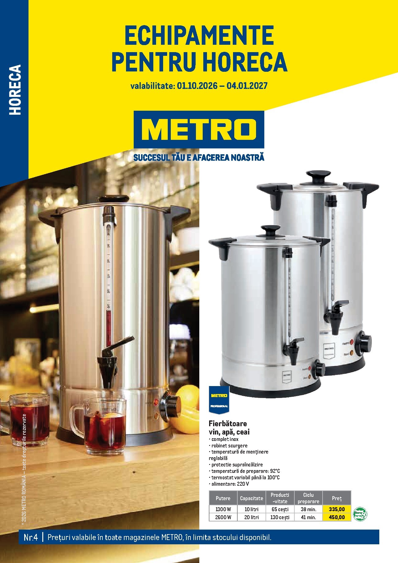 Brosura Metro - Soluții Nealimentare pentru HoReCa valabilă de la joi 01.10.2026 până la luni 04.01.2027