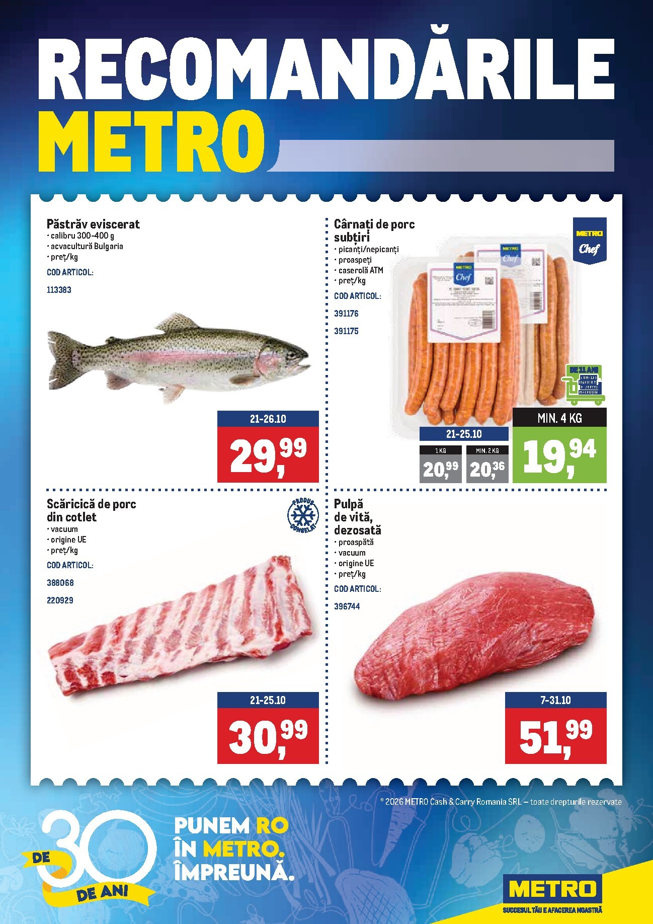 Brosura Metro - Recomandari valabilă de la luni 19.10.2026 până la duminică 25.10.2026