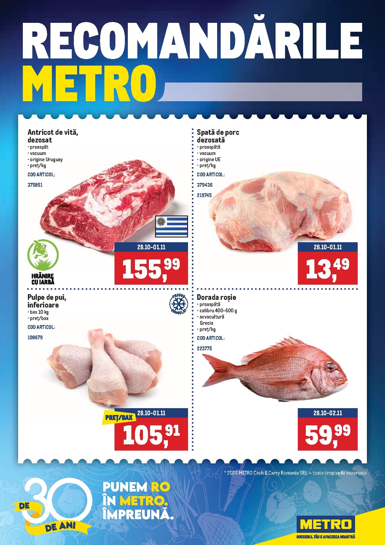 Brosura Metro - Recomandari valabilă de la luni 26.10.2026 până la duminică 01.11.2026