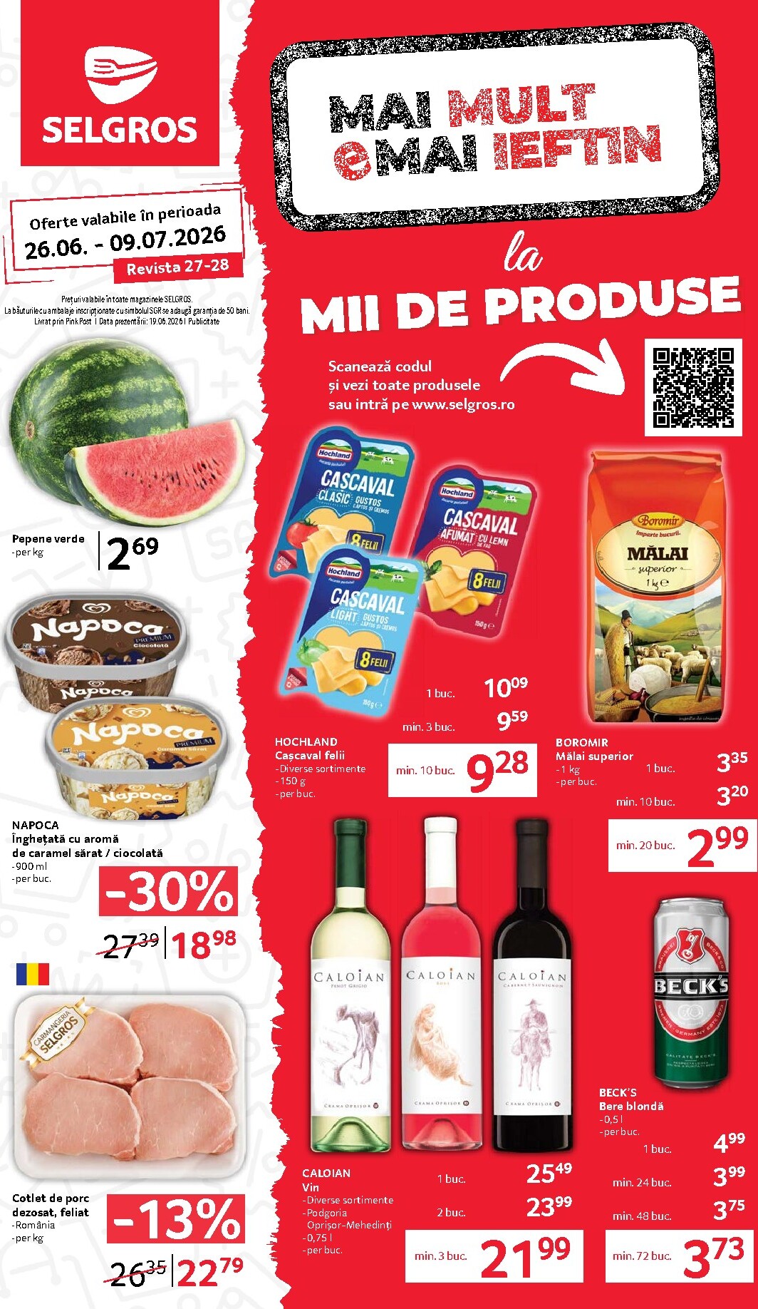 Brosura Selgros valabilă de la vineri 26.06.2026 până la joi 09.07.2026