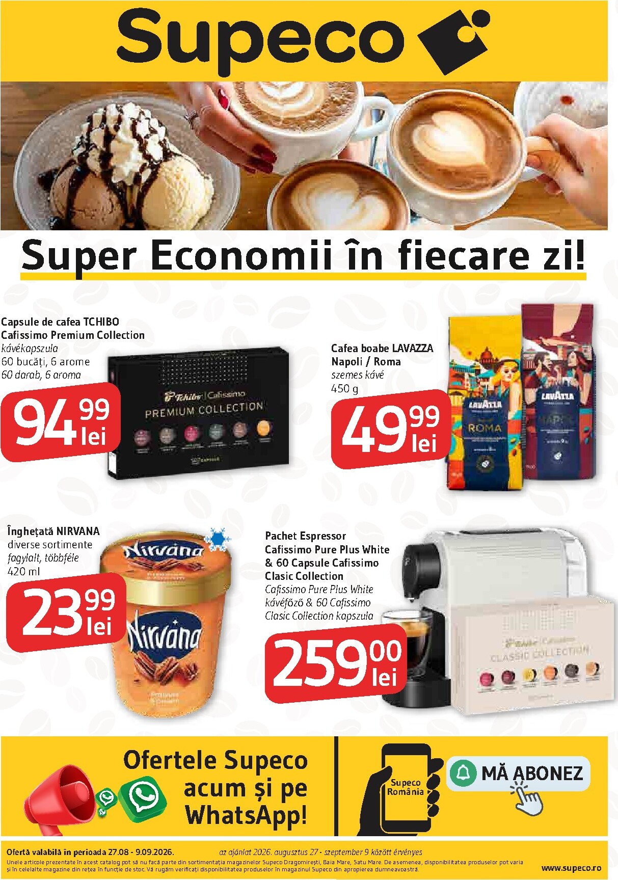 Pliantele viitoare Supeco - Catalog Cafea & Inghetata Bilingv valabil de la joi 27.08.2026 până la miercuri 09.09.2026