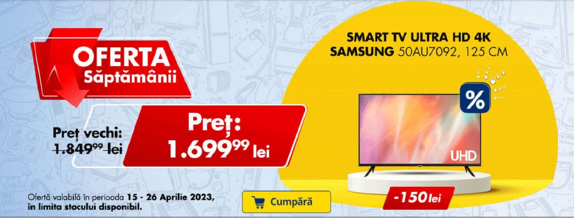 Flanco pliante pentru săptămâna viitoare de la miercuri 15.04.2026 până la duminică 26.04.2026