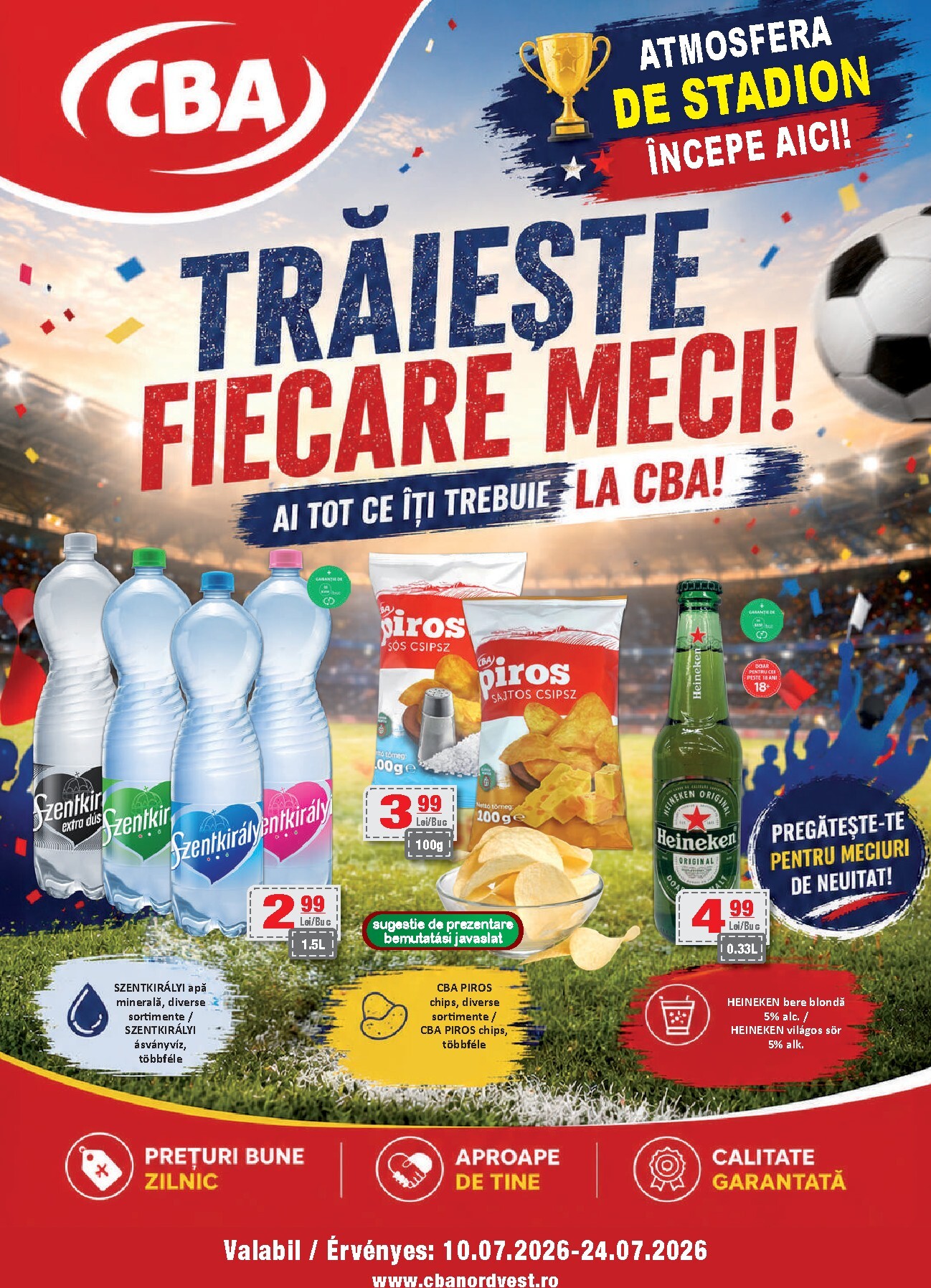 CBA pliante pentru săptămâna viitoare de la vineri 10.07.2026 până la vineri 24.07.2026