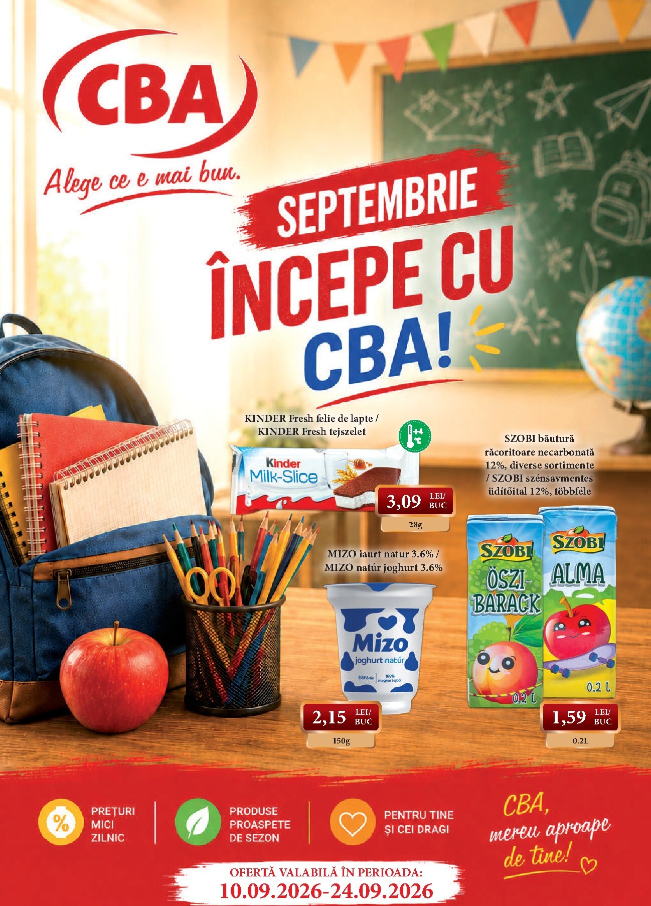 CBA - Septembrie pliante pentru săptămâna viitoare de la joi 10.09.2026 până la joi 24.09.2026