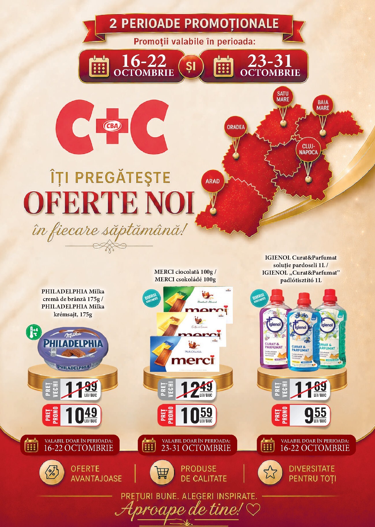 CBA - Cash & Carry pliante pentru săptămâna viitoare de la vineri 16.10.2026 până la sâmbătă 31.10.2026