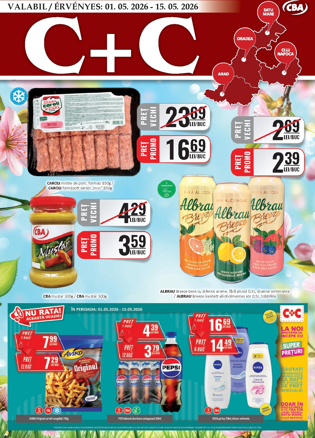 CBA - Cash & Carry pliante pentru săptămâna viitoare de la vineri 01.05.2026 până la vineri 15.05.2026