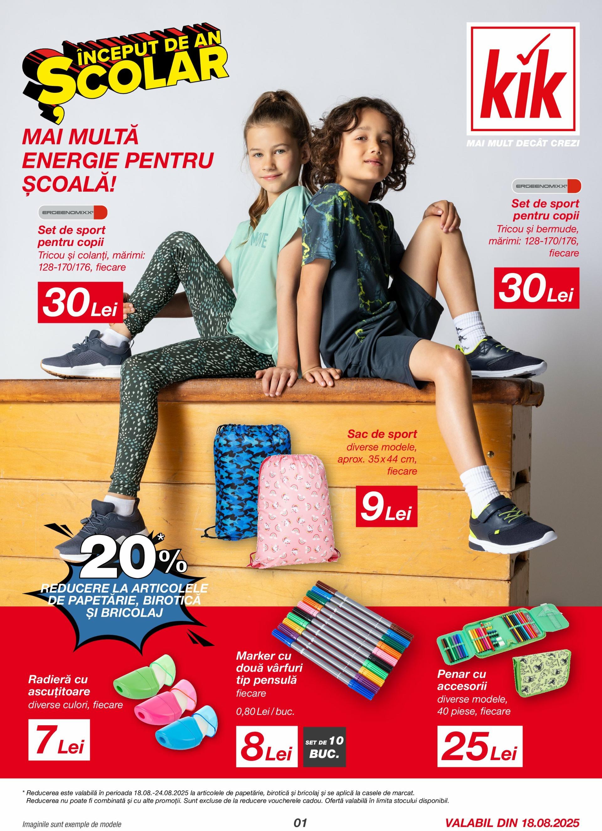 Catalog KiK - Înapoi la școală online – oferte valabile din 18.08.