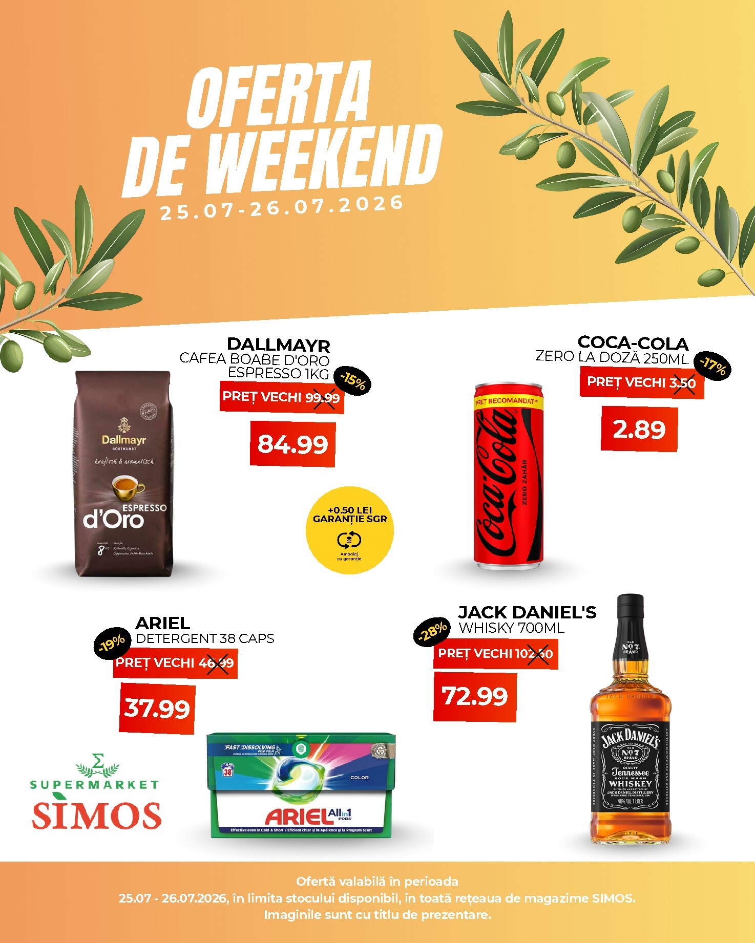 Simos - Weekend pliante pentru săptămâna viitoare de la sâmbătă 25.07.2026 până la duminică 26.07.2026