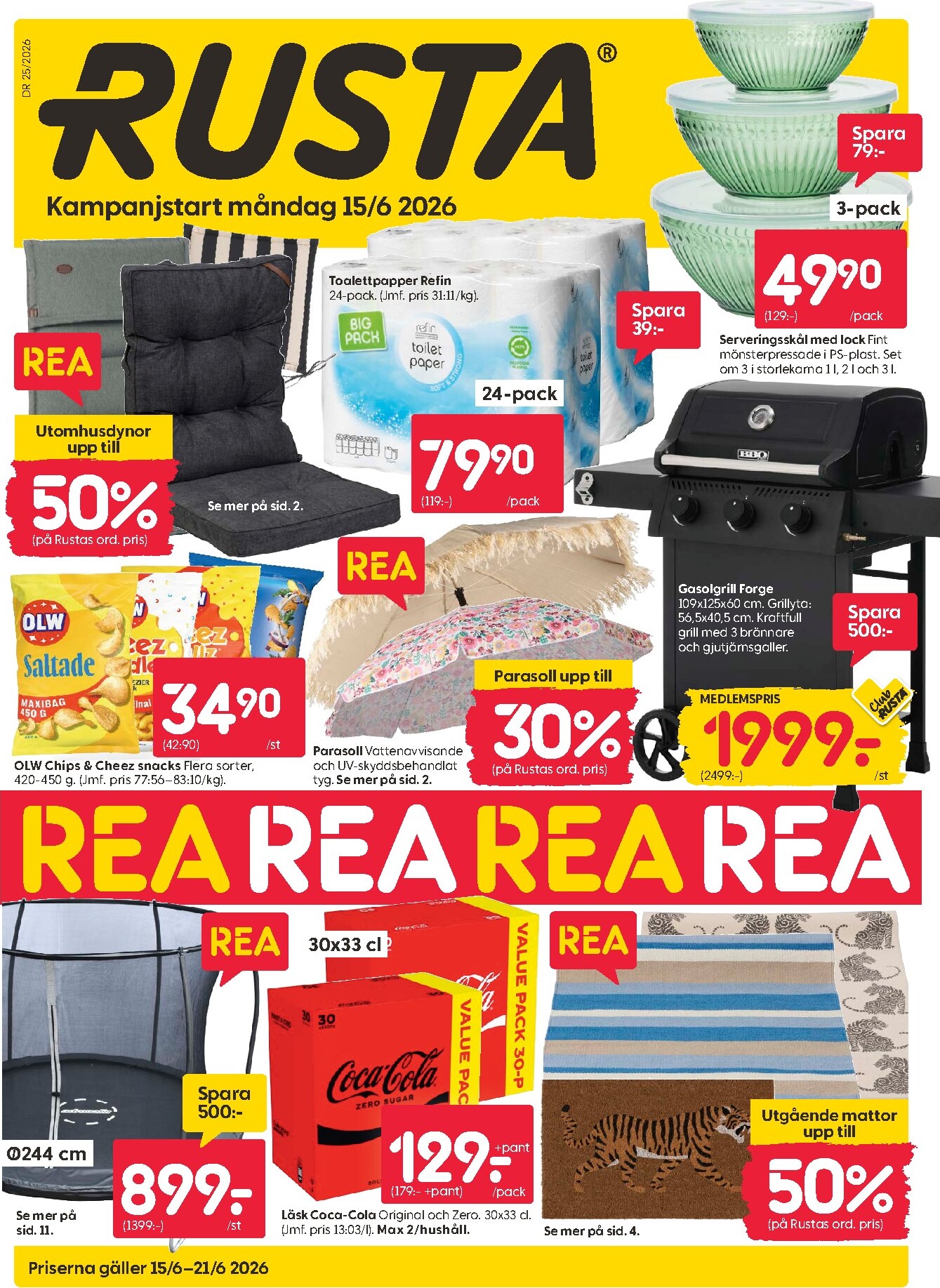 Aktuellt Rusta reklamblad från måndag, 15/06/2026 till söndag, 21/06/2026