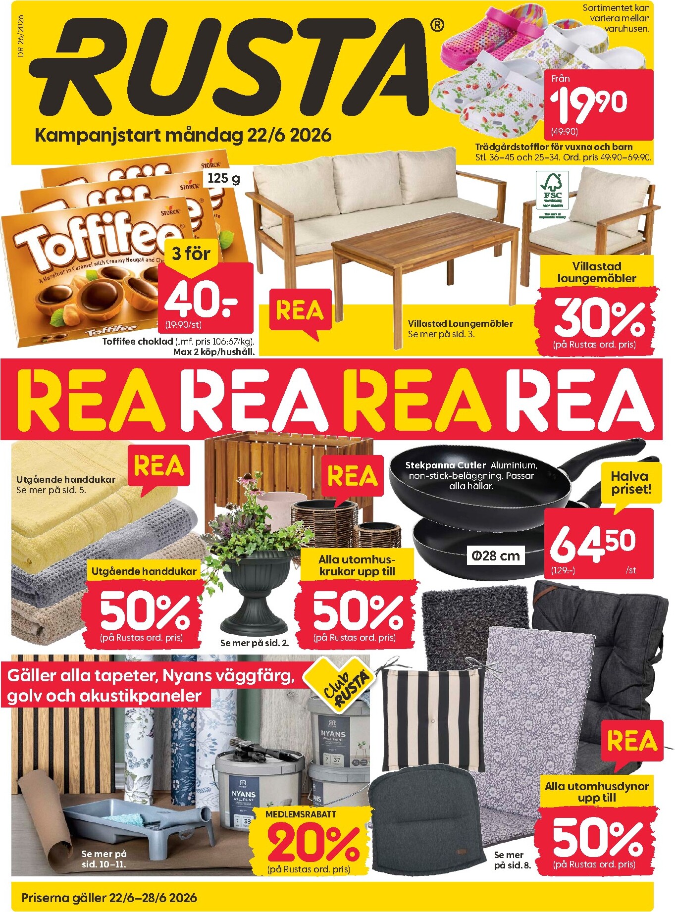 Aktuellt Rusta reklamblad från måndag, 22/06/2026 till söndag, 28/06/2026