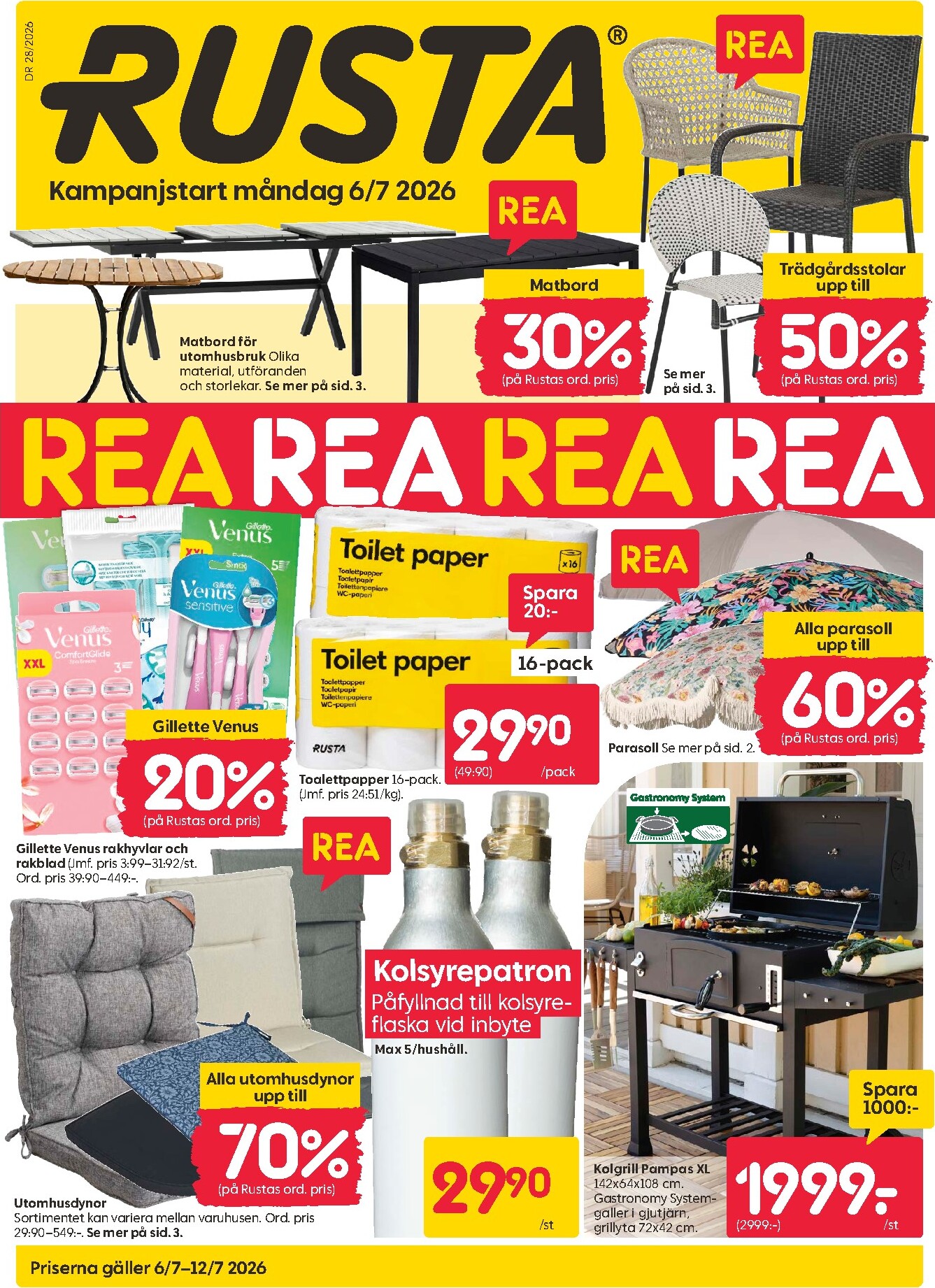 Aktuellt Rusta reklamblad från måndag, 06/07/2026 till fredag, 31/07/2026