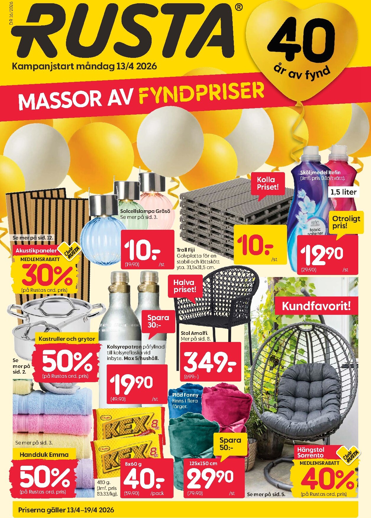 Aktuellt Rusta reklamblad giltigt från måndag 13/04/2026 till söndag 19/04/2026