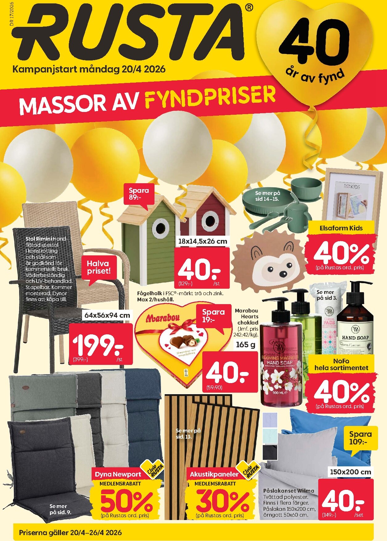 Aktuellt Rusta reklamblad giltigt från måndag 20/04/2026 till söndag 26/04/2026