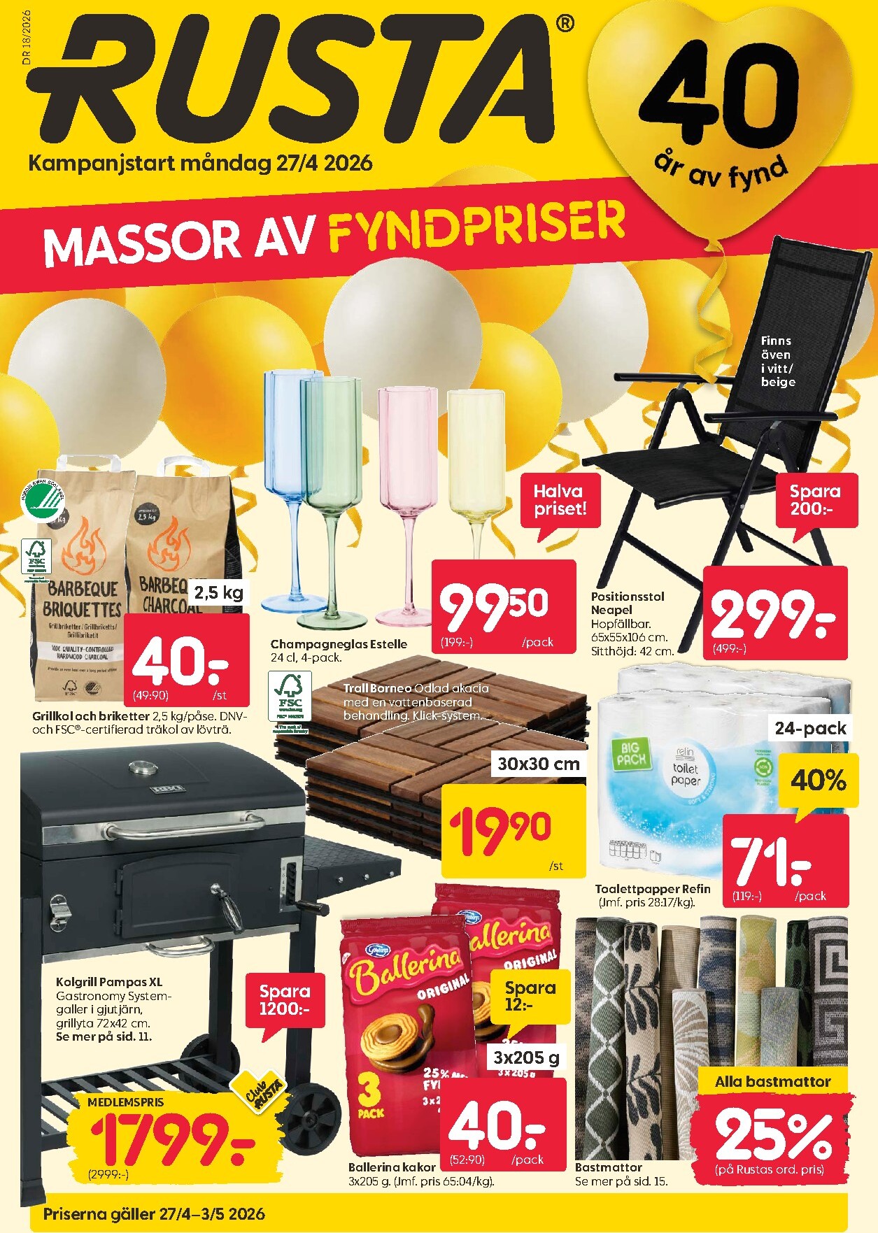 Aktuellt Rusta reklamblad giltigt från måndag 27/04/2026 till söndag 03/05/2026