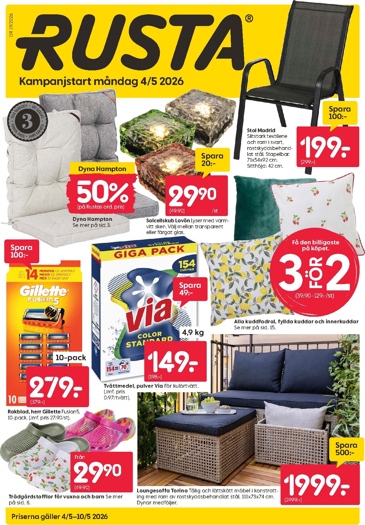 Aktuellt Rusta reklamblad giltigt från måndag 04/05/2026 till söndag 10/05/2026