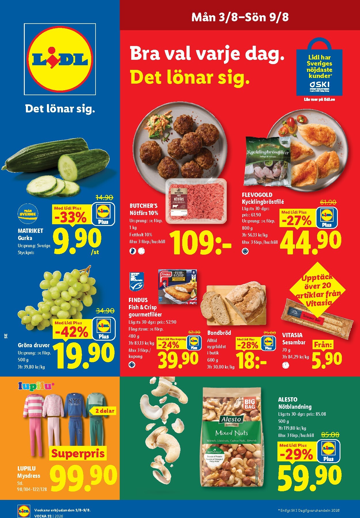 Aktuellt Lidl reklamblad från måndag, 03/08/2026 till söndag, 09/08/2026