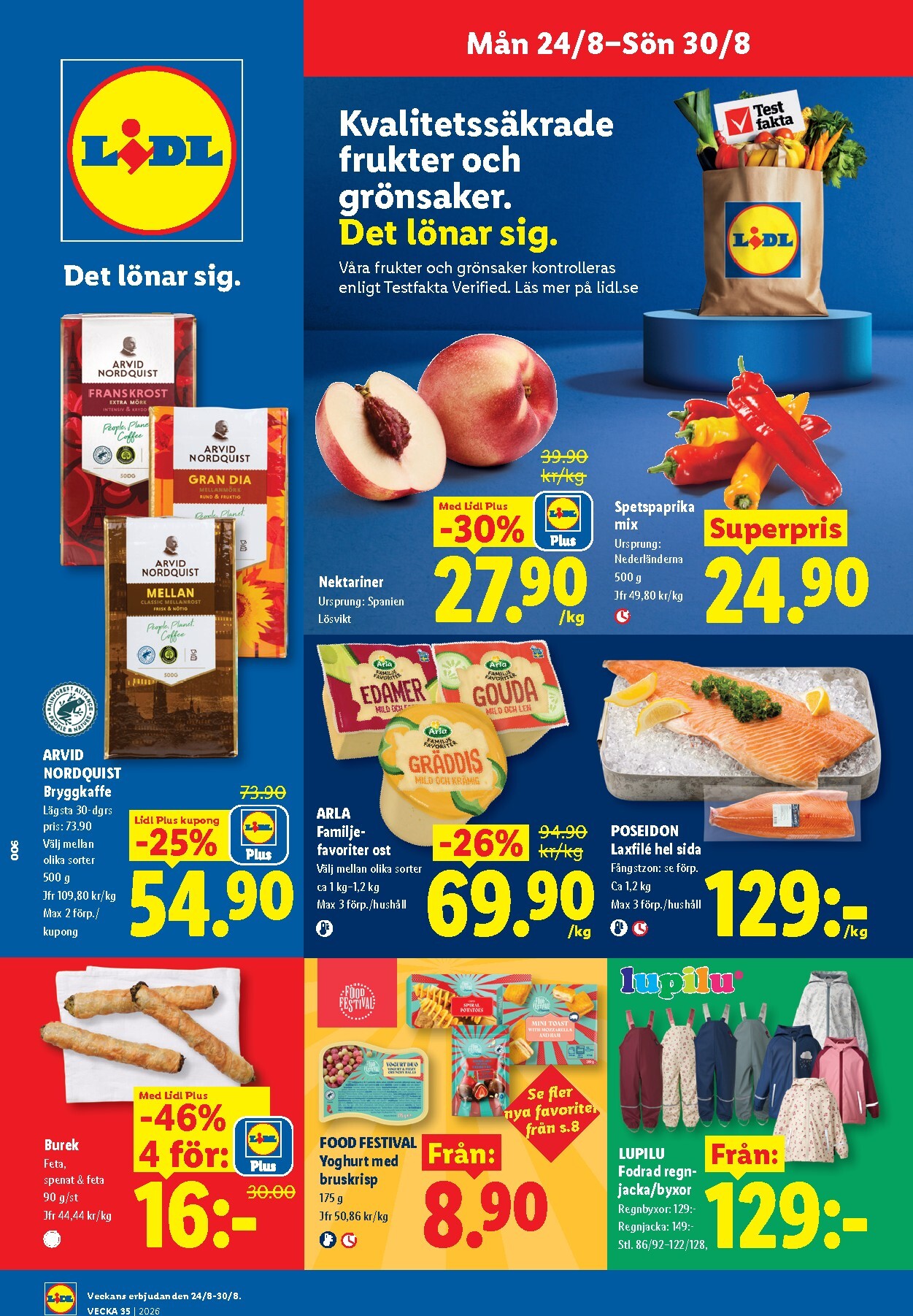 Nytt Lidl reklamblad från måndag, 24/08/2026 till söndag, 30/08/2026