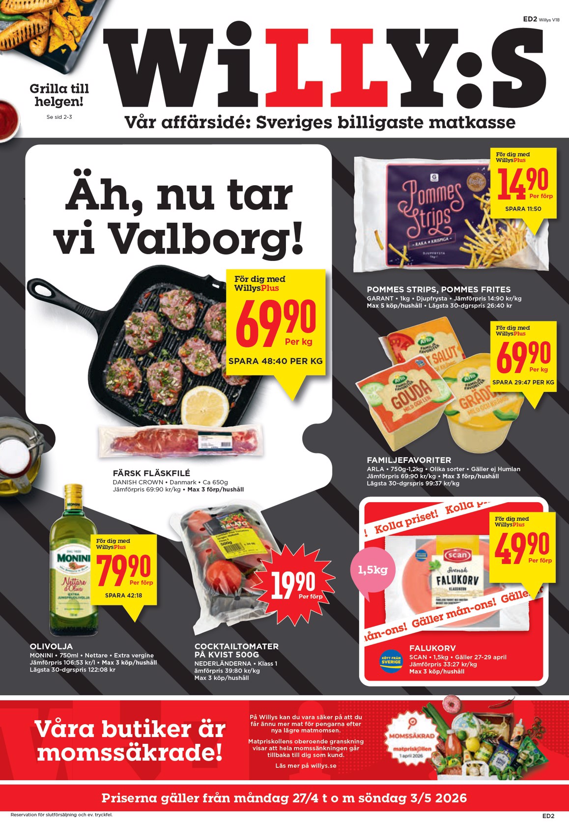 Aktuellt Willy's reklamblad giltigt från måndag 27/04/2026 till söndag 03/05/2026