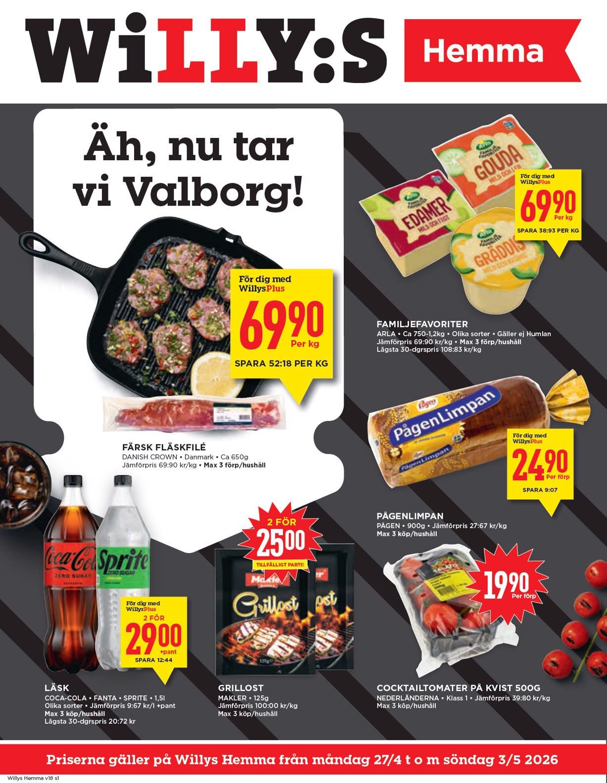 Aktuellt Willy's - Hemma reklamblad giltigt från måndag 27/04/2026 till söndag 03/05/2026