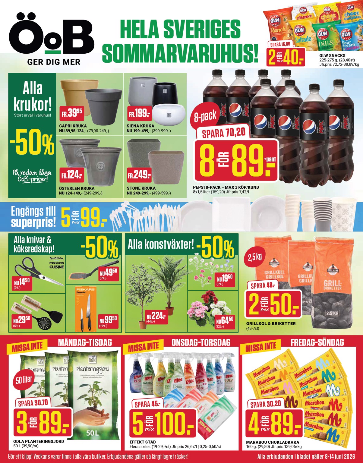 Nytt ÖoB reklamblad från måndag, 08/06/2026 till söndag, 14/06/2026