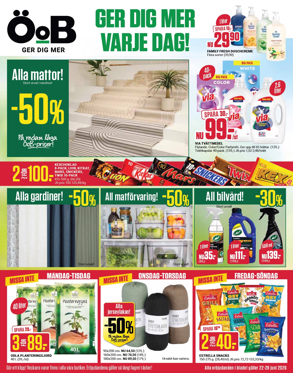 Nytt ÖoB reklamblad från måndag, 22/06/2026 till söndag, 28/06/2026