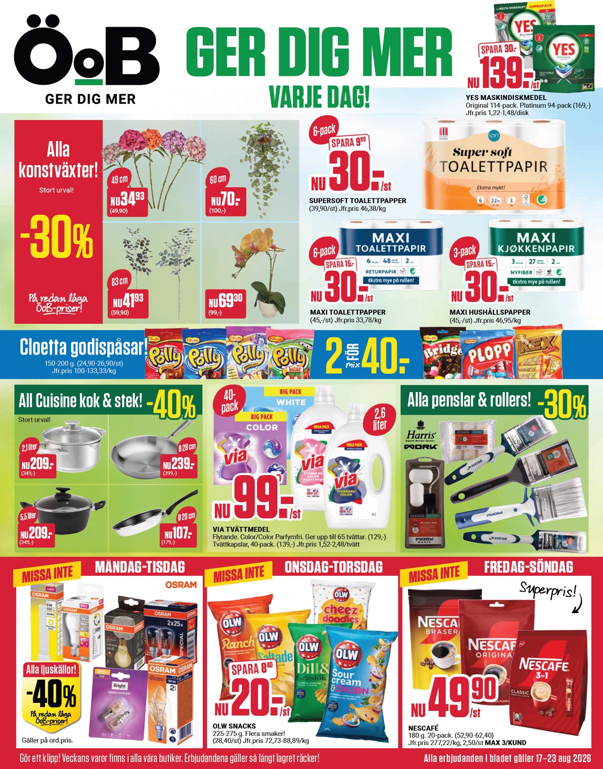 Nytt ÖoB reklamblad från måndag, 17/08/2026 till söndag, 23/08/2026