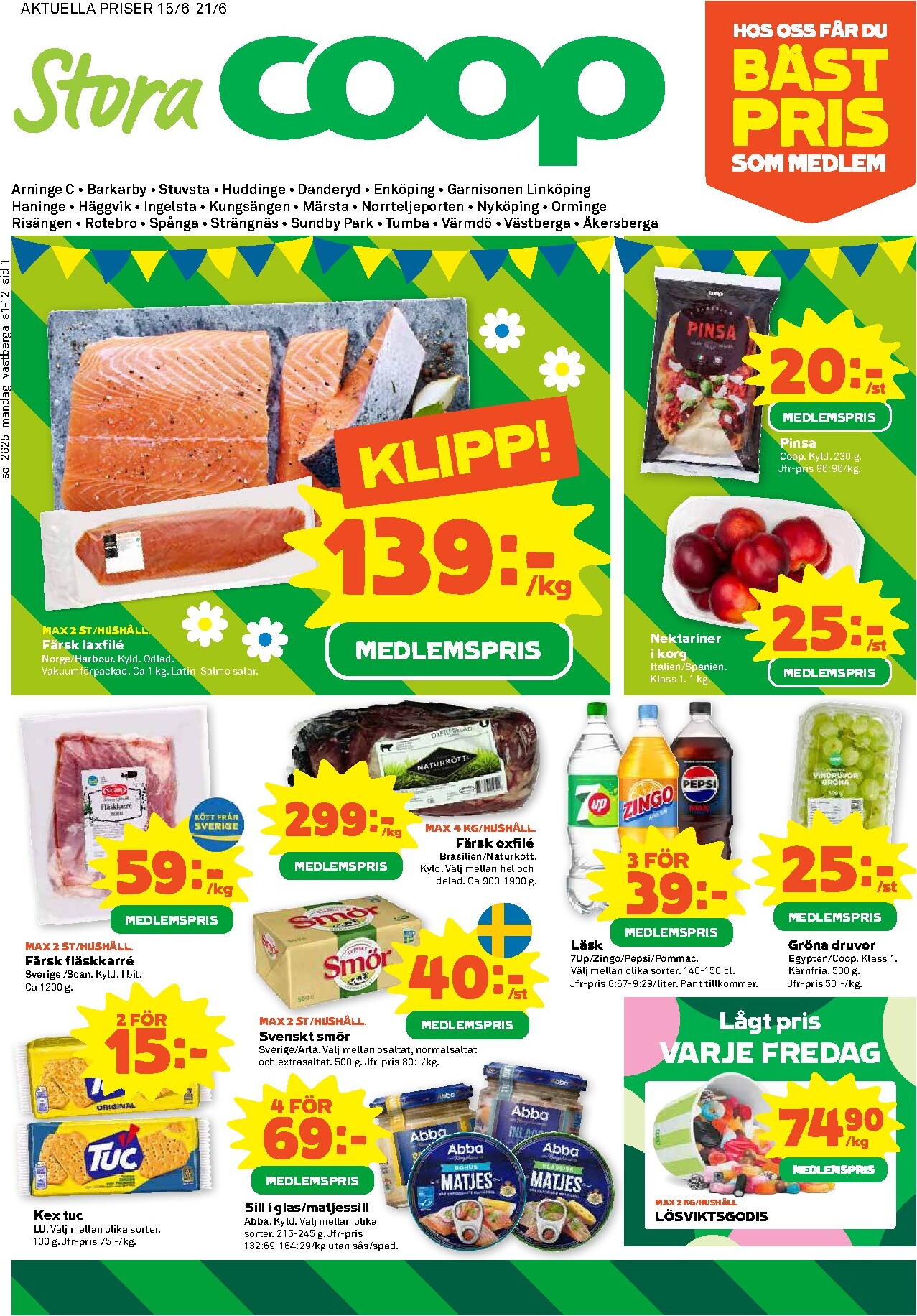 Nytt Stora Coop reklamblad från måndag, 15/06/2026 till söndag, 21/06/2026