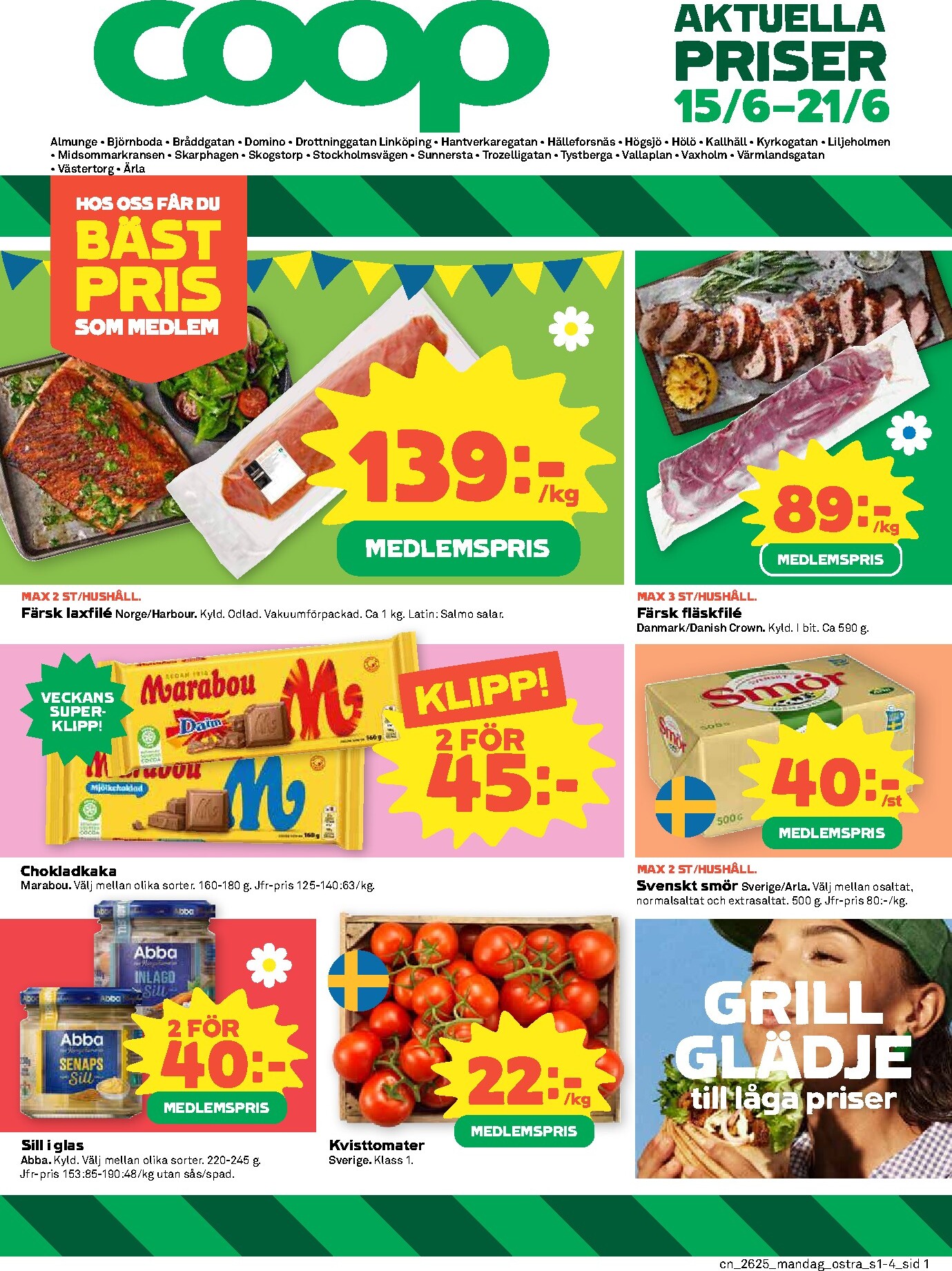Nytt Coop reklamblad från måndag, 15/06/2026 till söndag, 21/06/2026