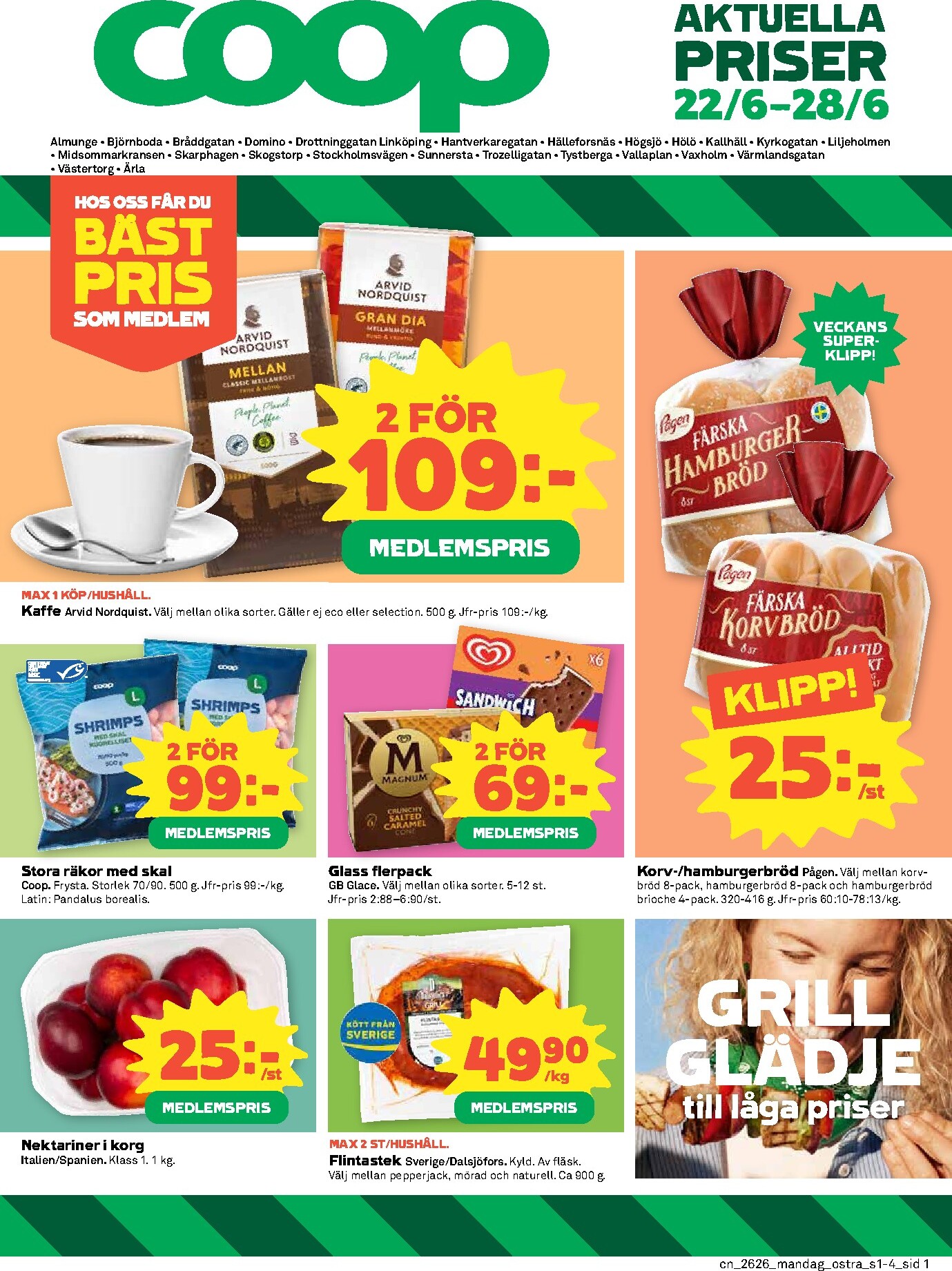 Nytt Coop reklamblad från måndag, 22/06/2026 till söndag, 28/06/2026