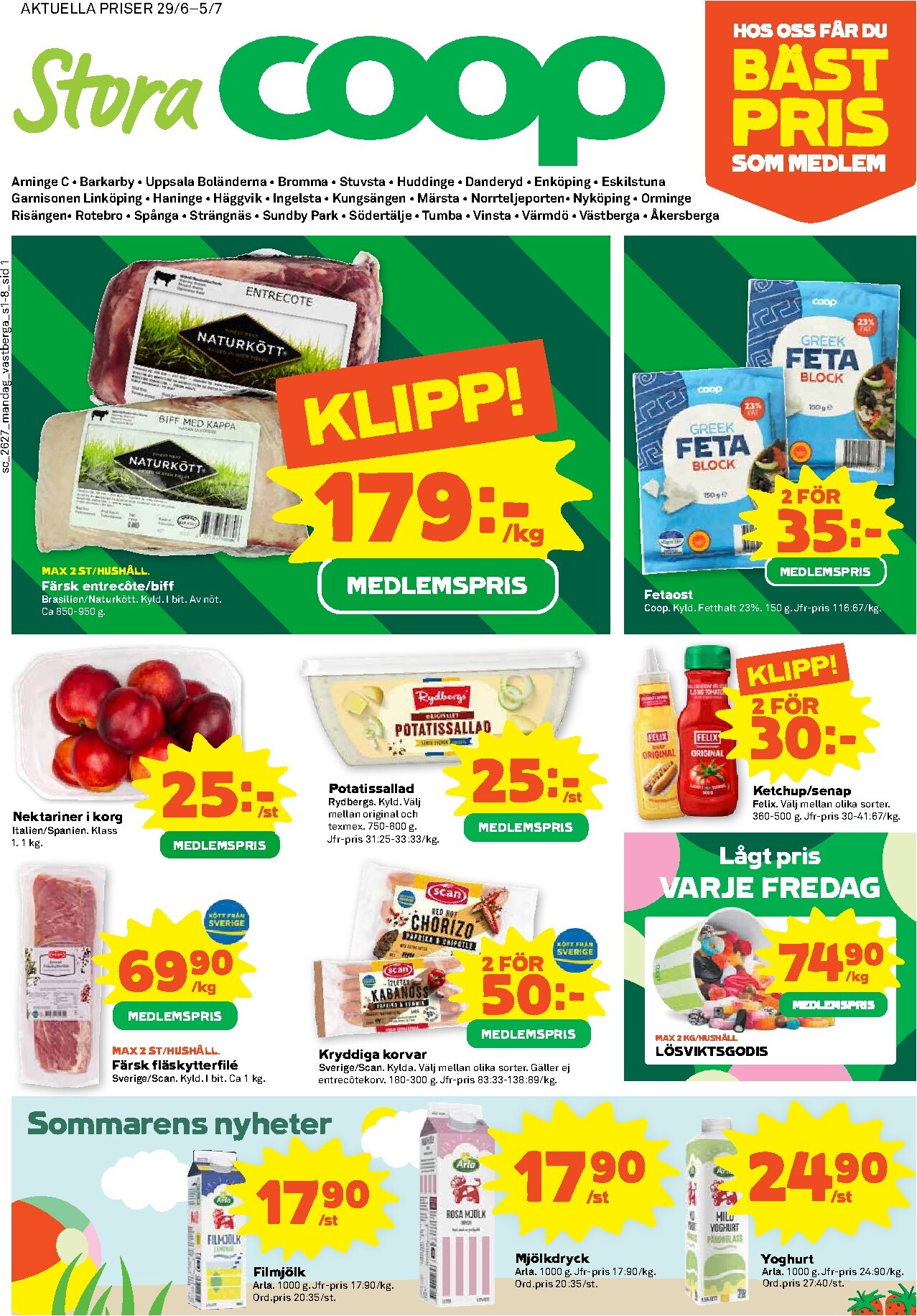 Nytt Stora Coop reklamblad från måndag, 29/06/2026 till söndag, 05/07/2026
