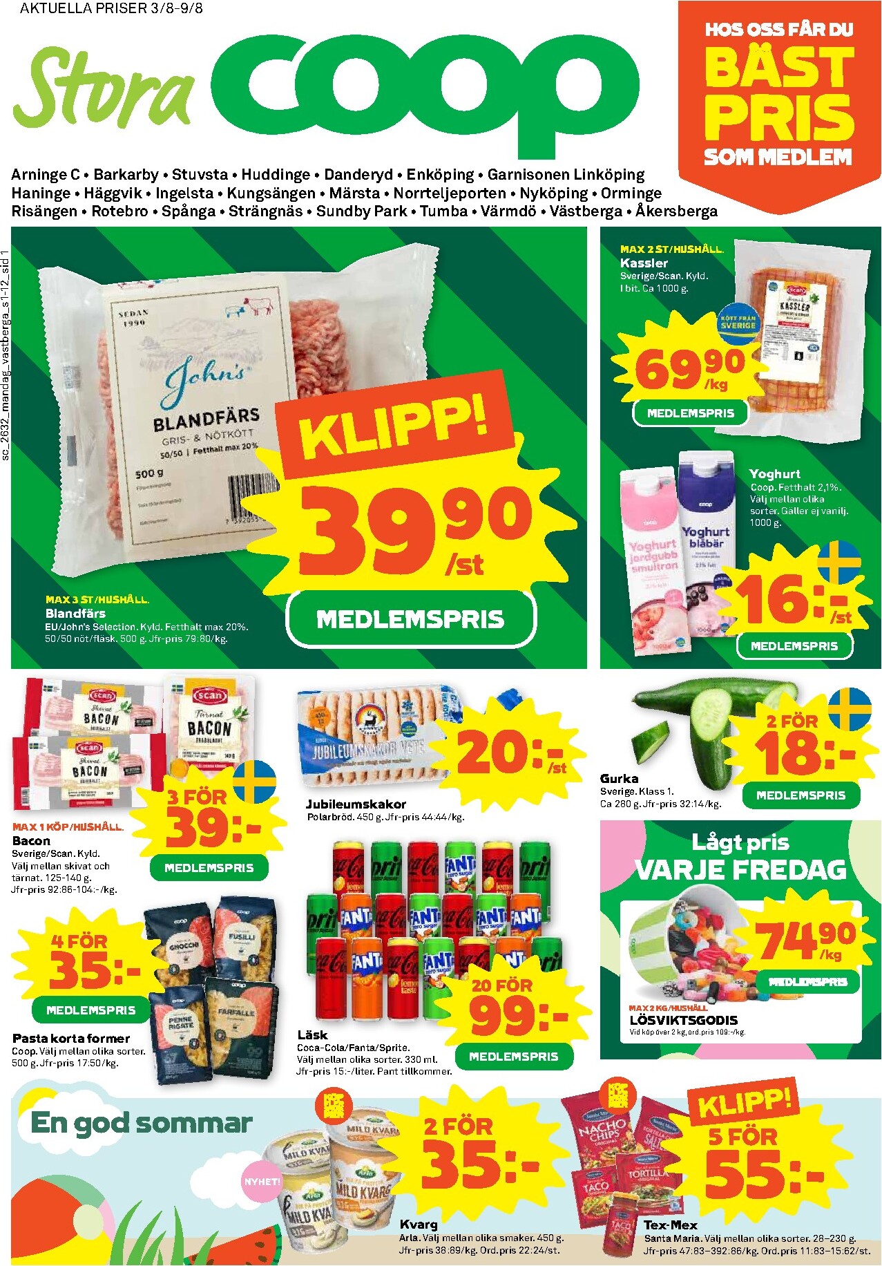 Nytt Stora Coop reklamblad från måndag, 03/08/2026 till söndag, 09/08/2026