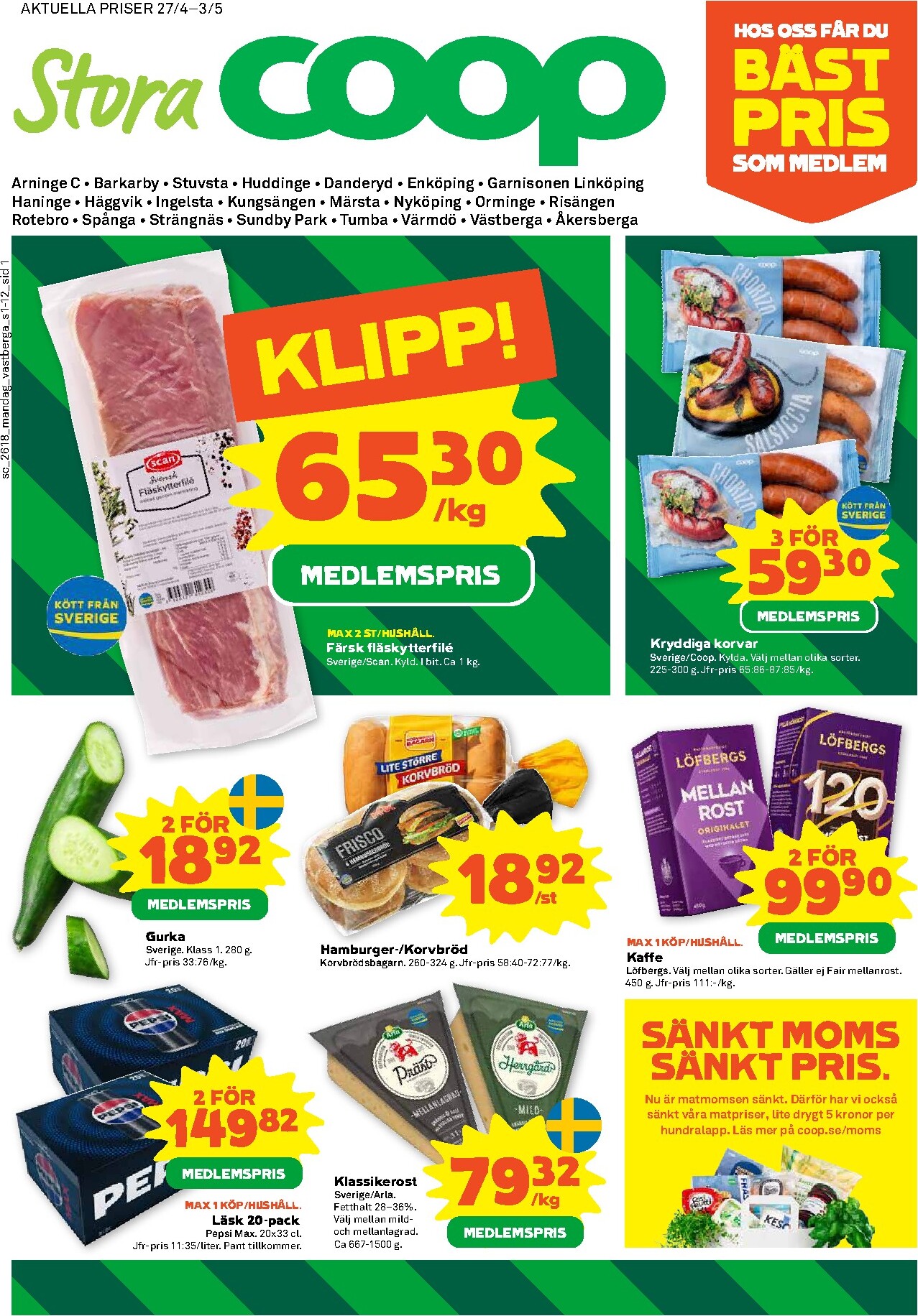 Stora Coop reklamblad för nästa vecka från måndag 27/04/2026 till söndag 03/05/2026