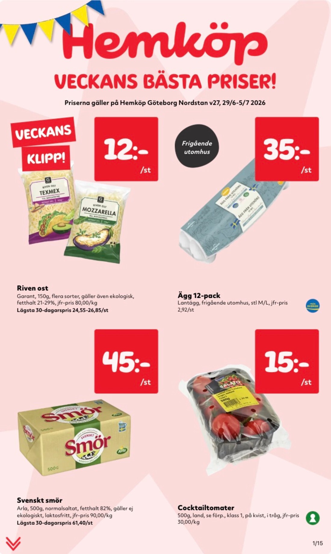 Aktuellt Hemköp reklamblad från måndag, 29/06/2026 till söndag, 05/07/2026