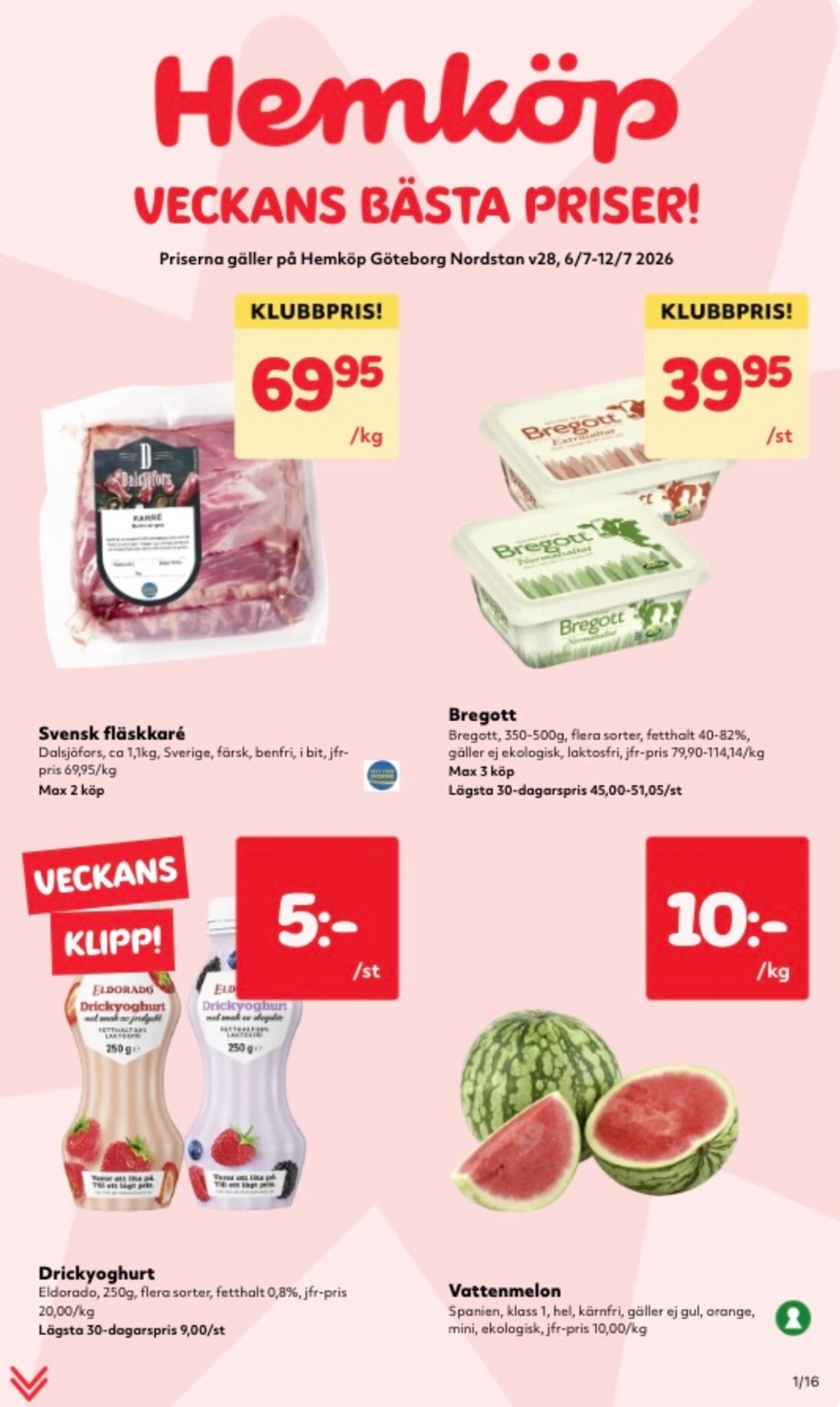 Aktuellt Hemköp reklamblad från måndag, 06/07/2026 till söndag, 12/07/2026