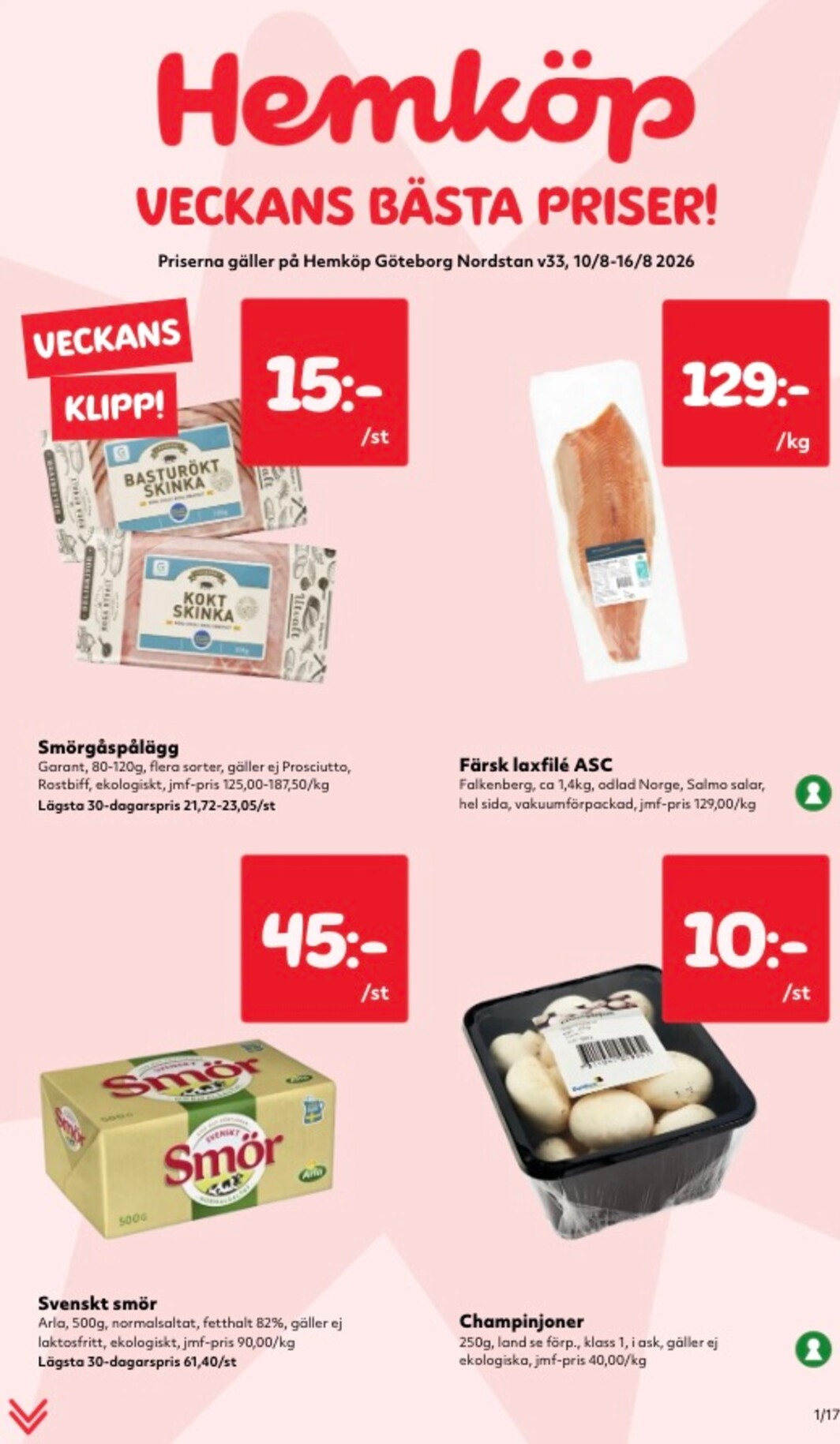 Aktuellt Hemköp reklamblad från måndag, 10/08/2026 till söndag, 16/08/2026