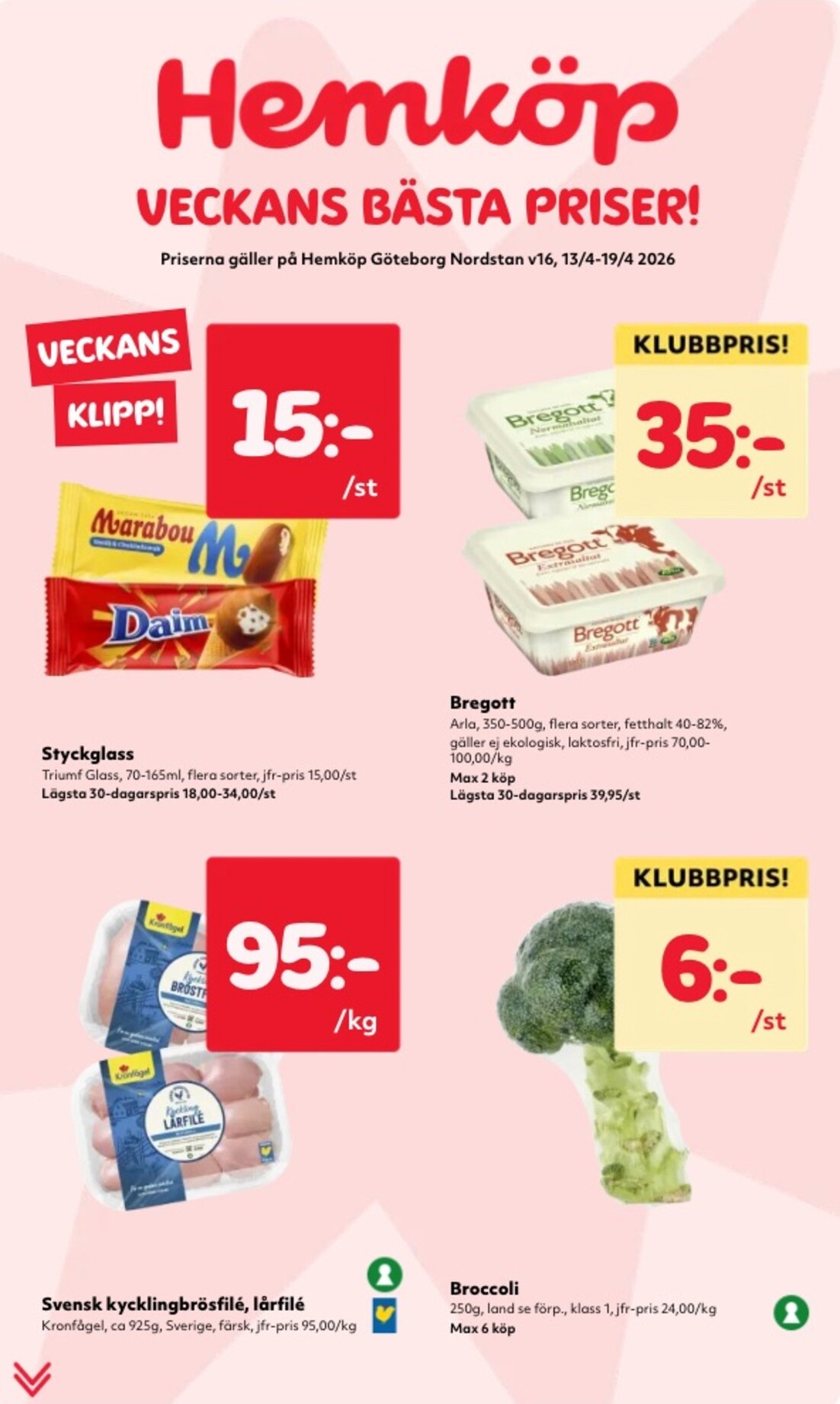 Aktuellt Hemköp reklamblad giltigt från måndag 13/04/2026 till söndag 19/04/2026