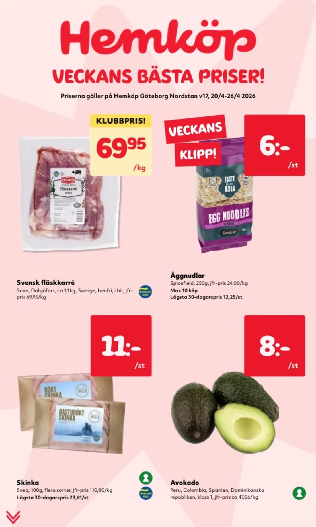 Aktuellt Hemköp reklamblad giltigt från måndag 20/04/2026 till söndag 26/04/2026