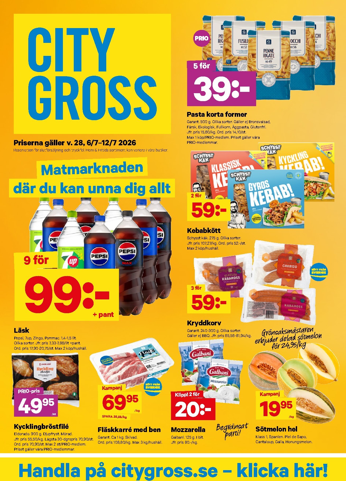 Aktuellt City Gross - Reklamblad v.28 reklamblad från måndag, 29/06/2026 till söndag, 05/07/2026
