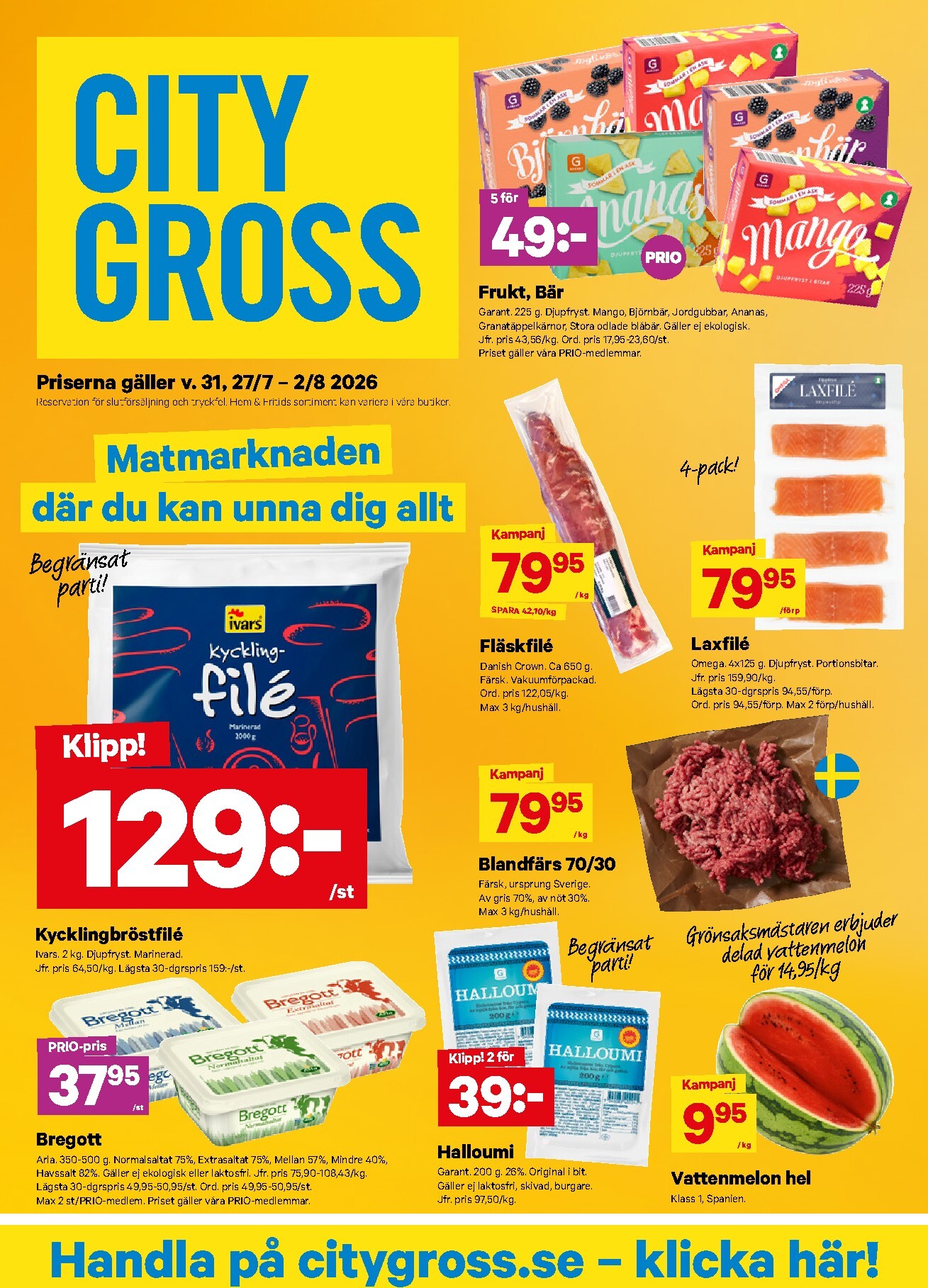 Aktuellt City Gross reklamblad från måndag, 27/07/2026 till söndag, 02/08/2026