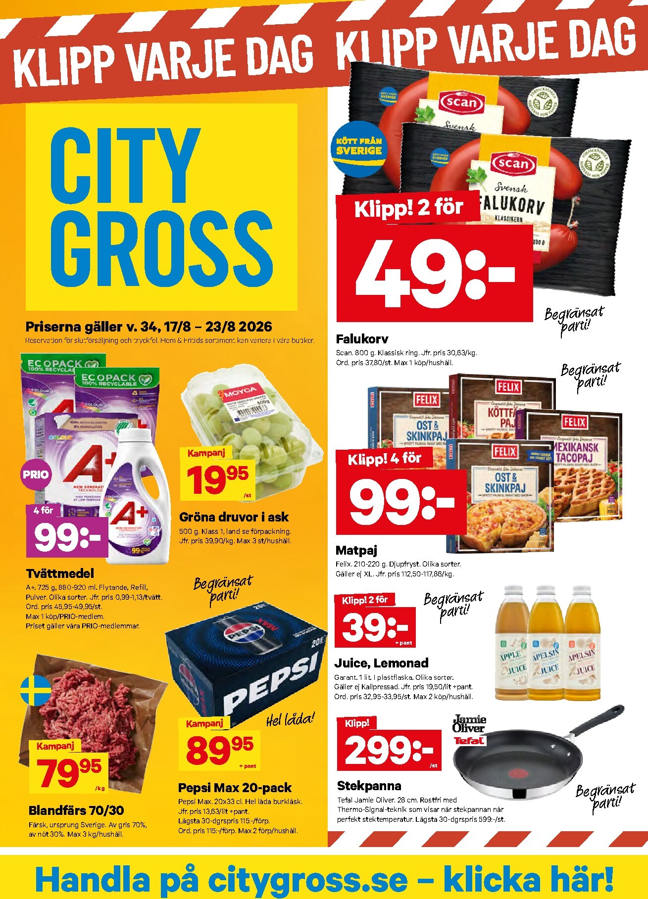 Aktuellt City Gross reklamblad från måndag, 17/08/2026 till söndag, 23/08/2026