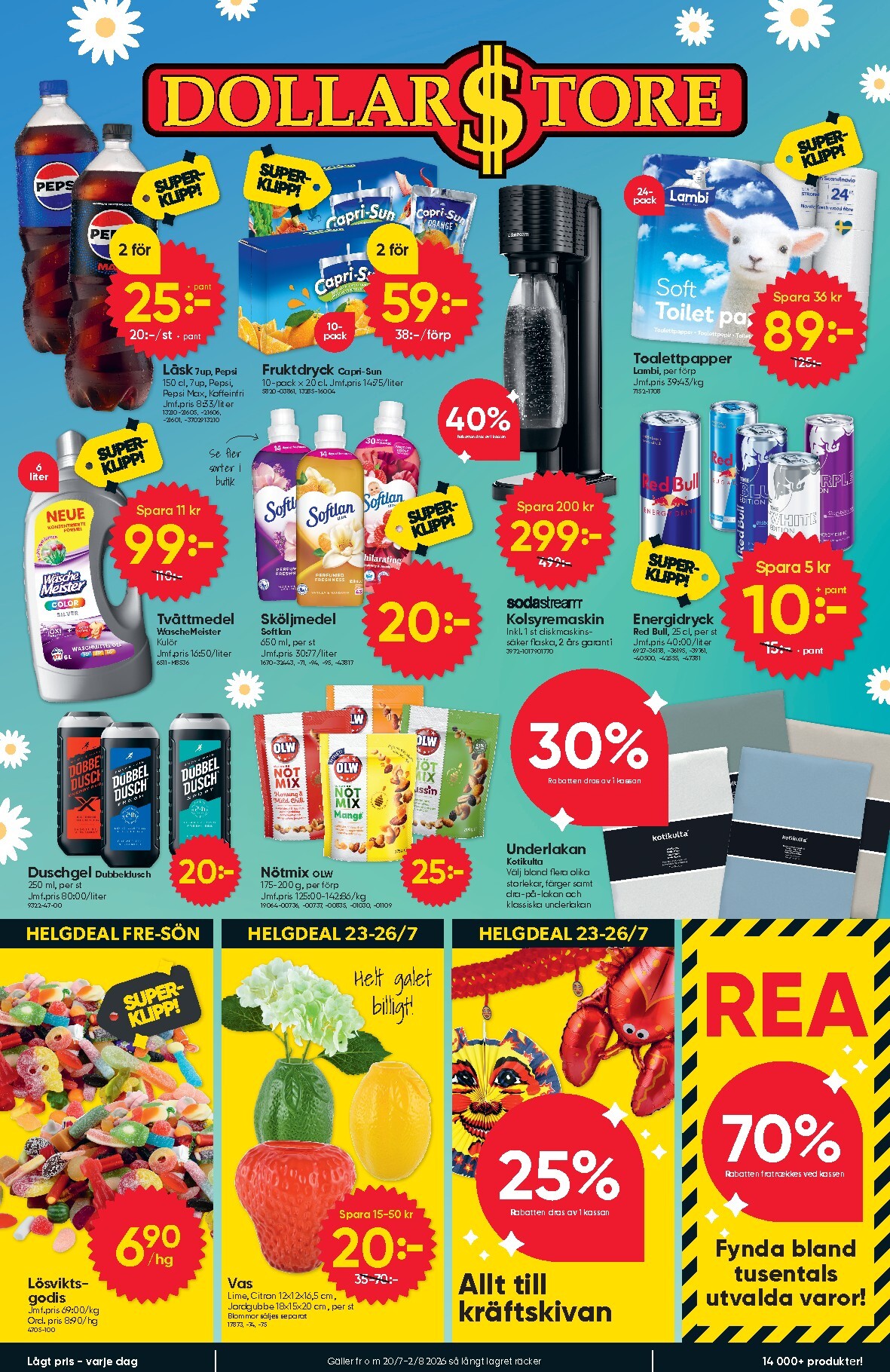 Aktuellt Dollar Store reklamblad från måndag, 20/07/2026 till söndag, 02/08/2026