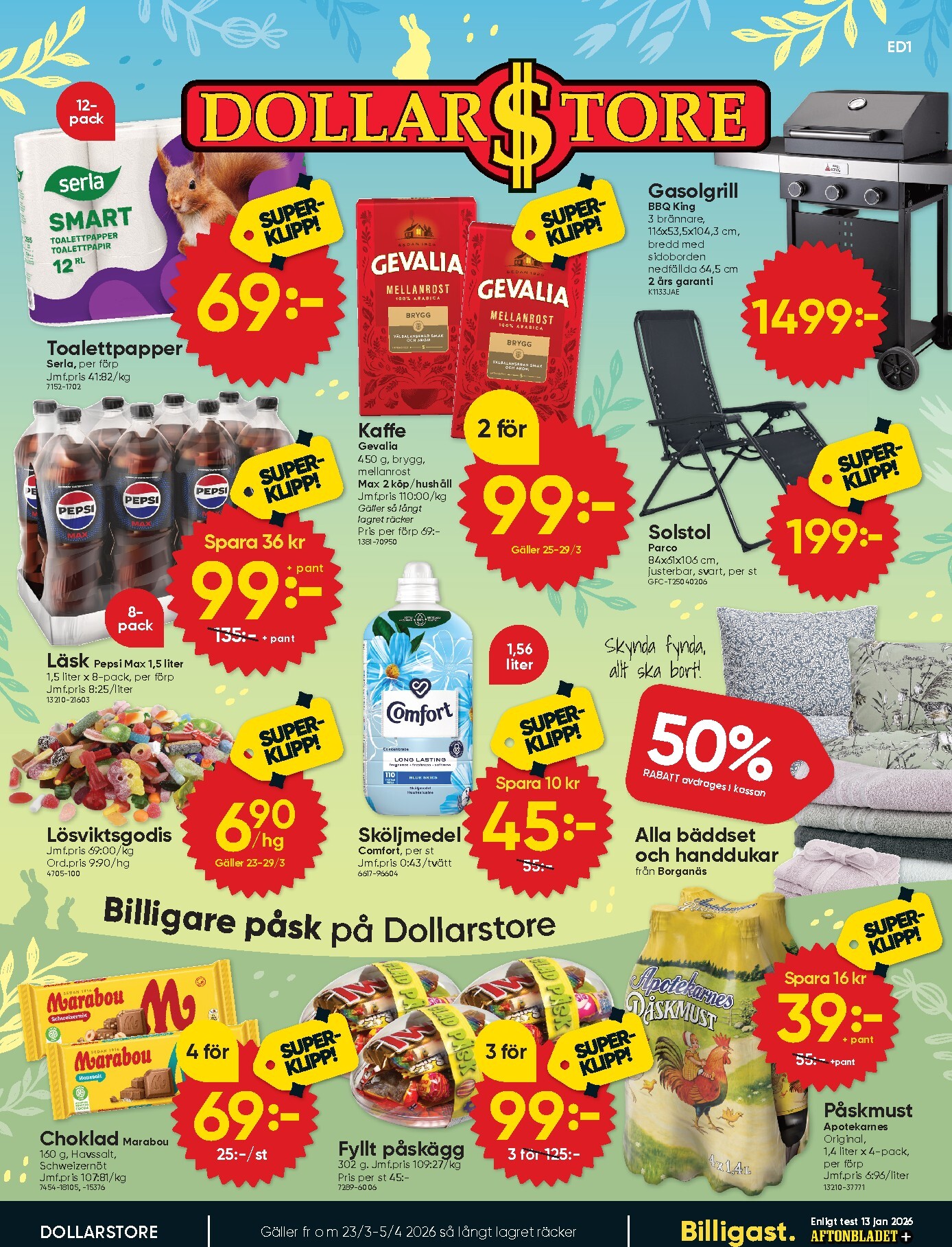 Dollar Store-reklambladet giltigt från 23/03/2026 - 05/04/2026