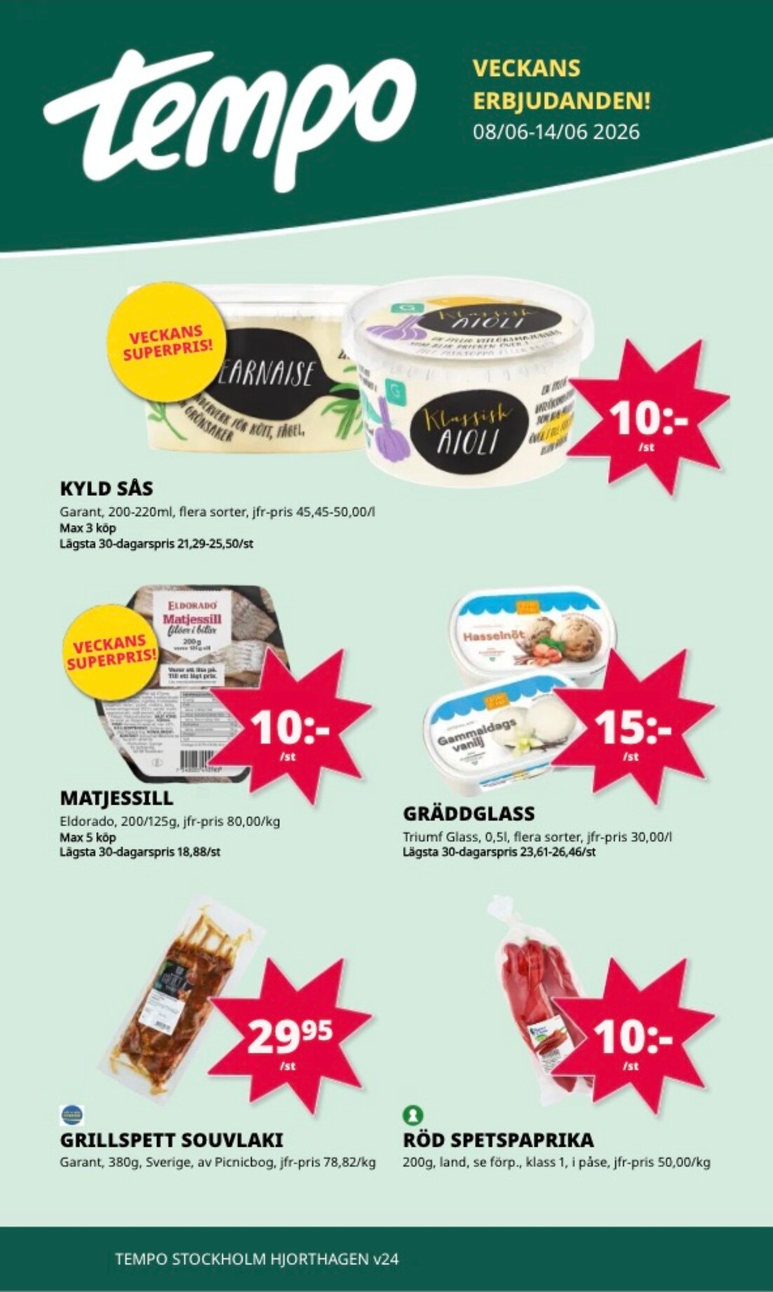 Aktuellt Tempo reklamblad från måndag, 08/06/2026 till söndag, 14/06/2026
