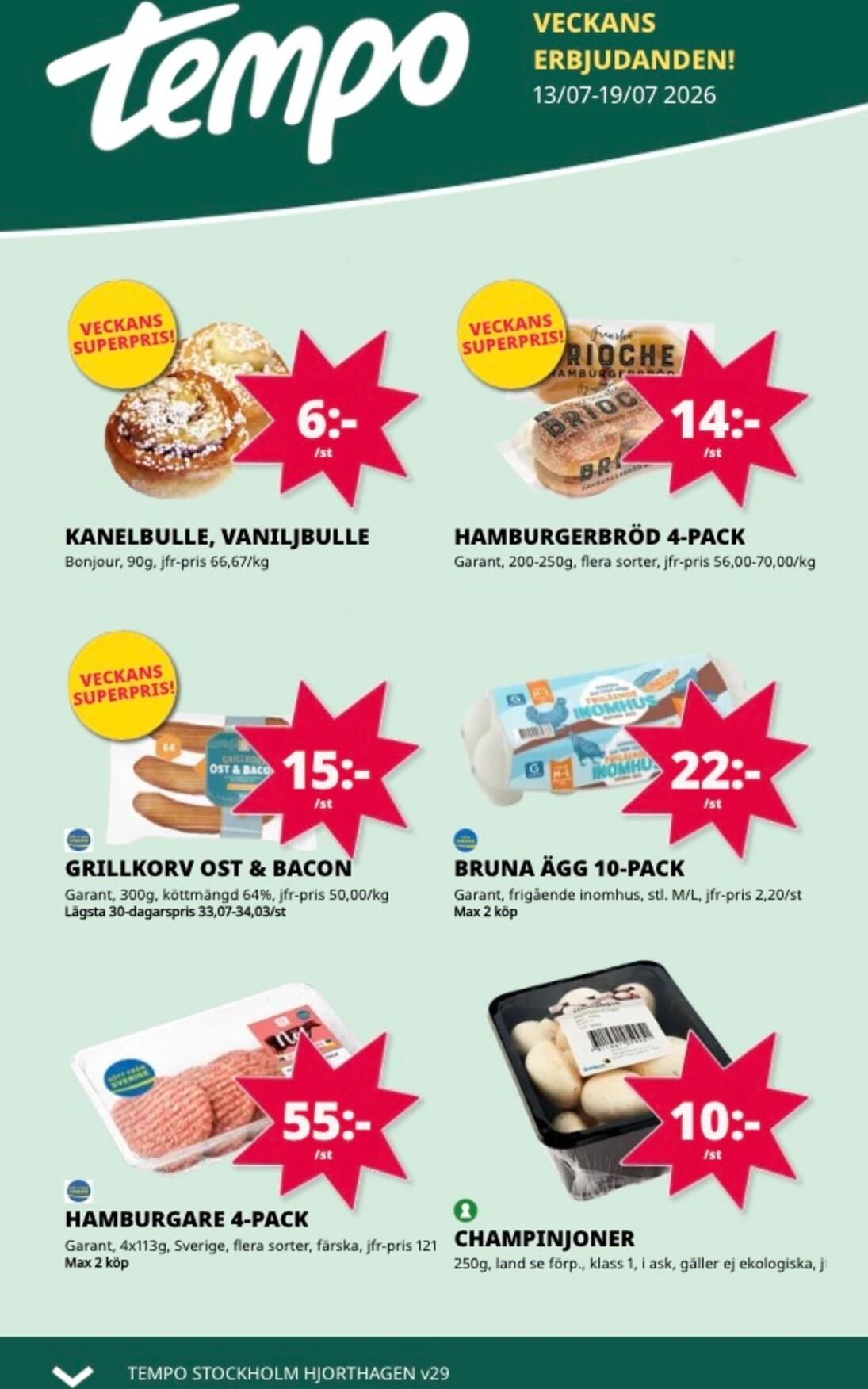 Aktuellt Tempo reklamblad från måndag, 13/07/2026 till söndag, 19/07/2026
