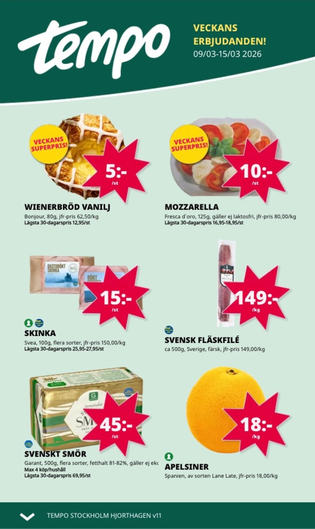 Tempo-reklambladet giltigt från 09/03/2026 - 15/03/2026