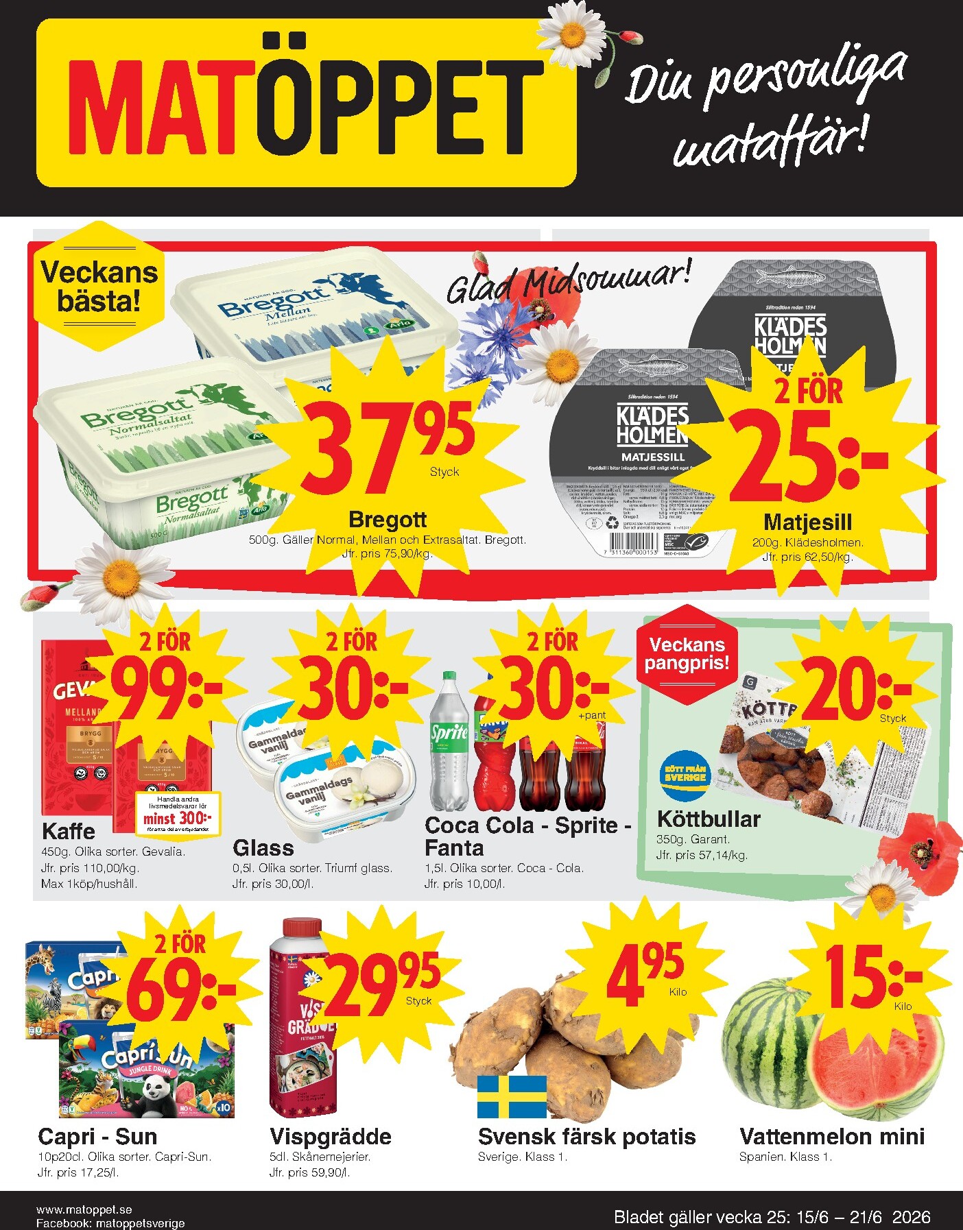 Aktuellt Matöppet reklamblad från måndag, 15/06/2026 till söndag, 21/06/2026